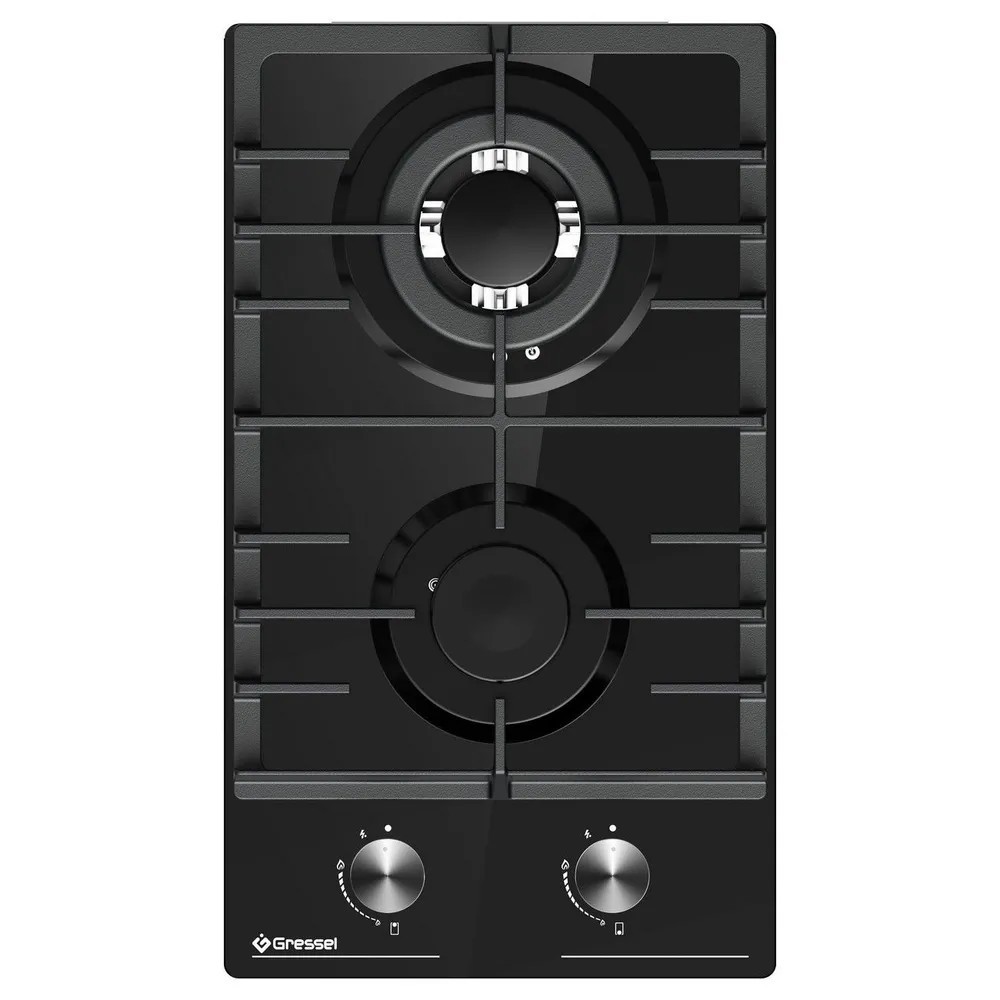 Изображение товара Газовая варочная панель Gressel U30H20S001 29.5 см 2 конфорки черная