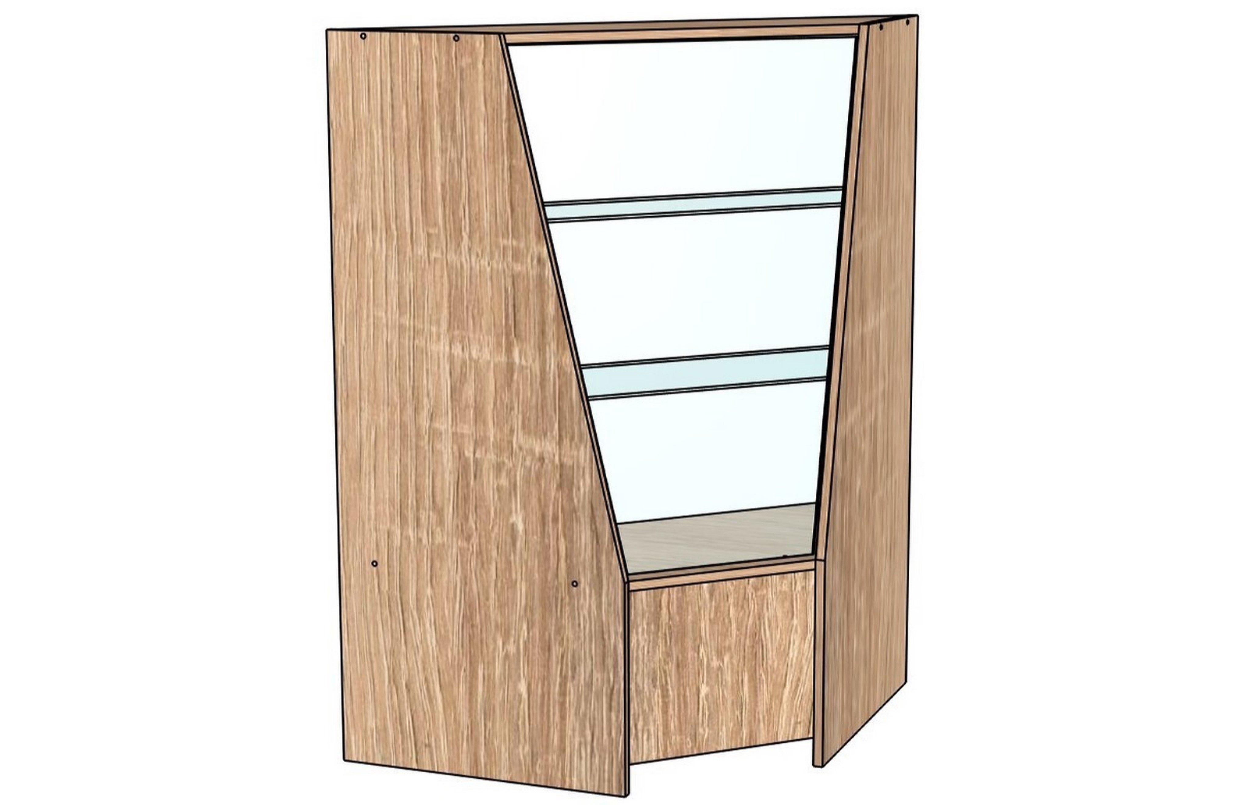 Изображение товара Шкаф-витрина 75x120 см универсальный дерево стекло цвет дуб-сонома В-41