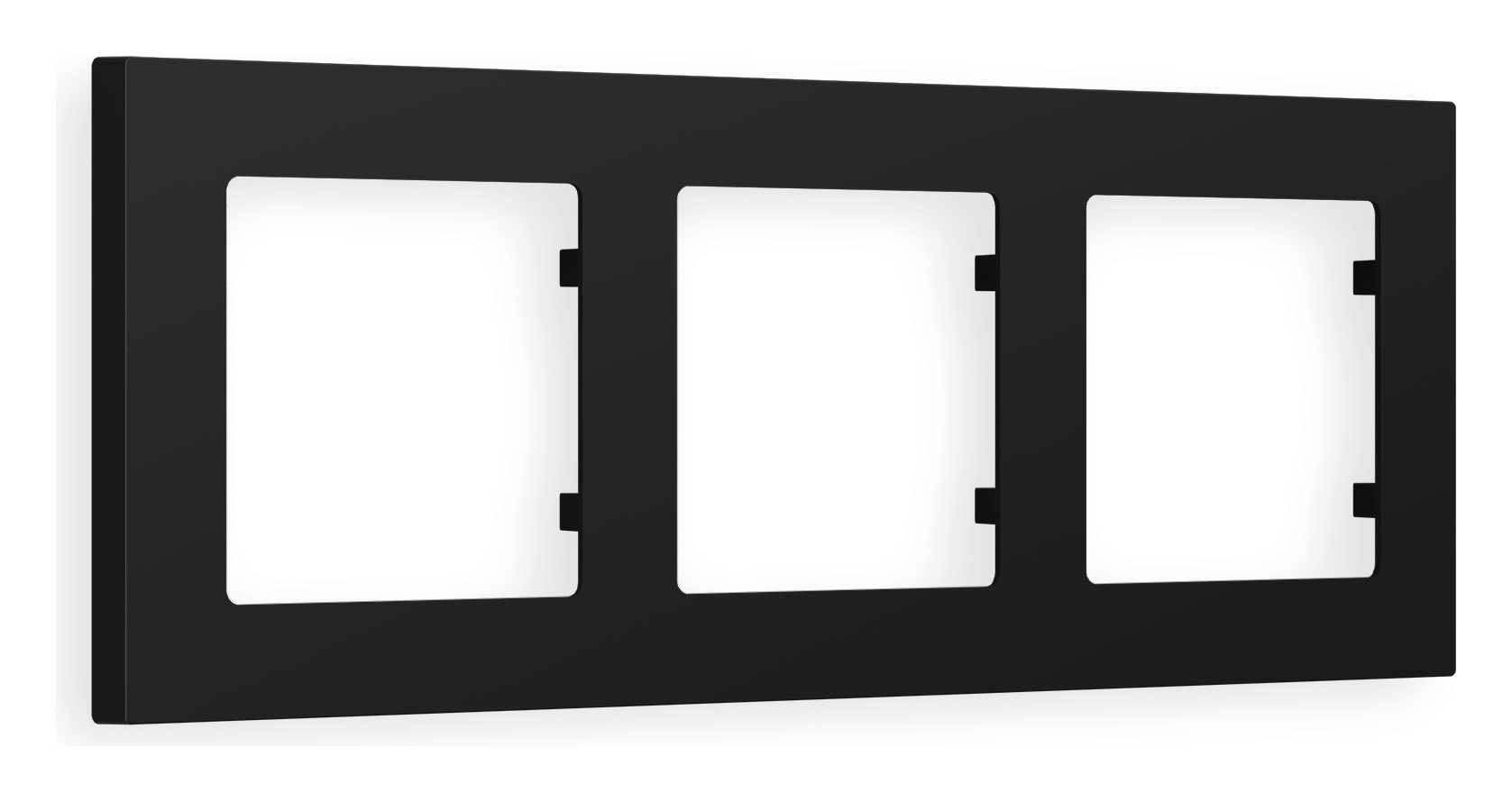 Изображение товара Рамка для розеток и выключателей Ambrella Volt Alfa Techno AF220703 3 поста черный матовый