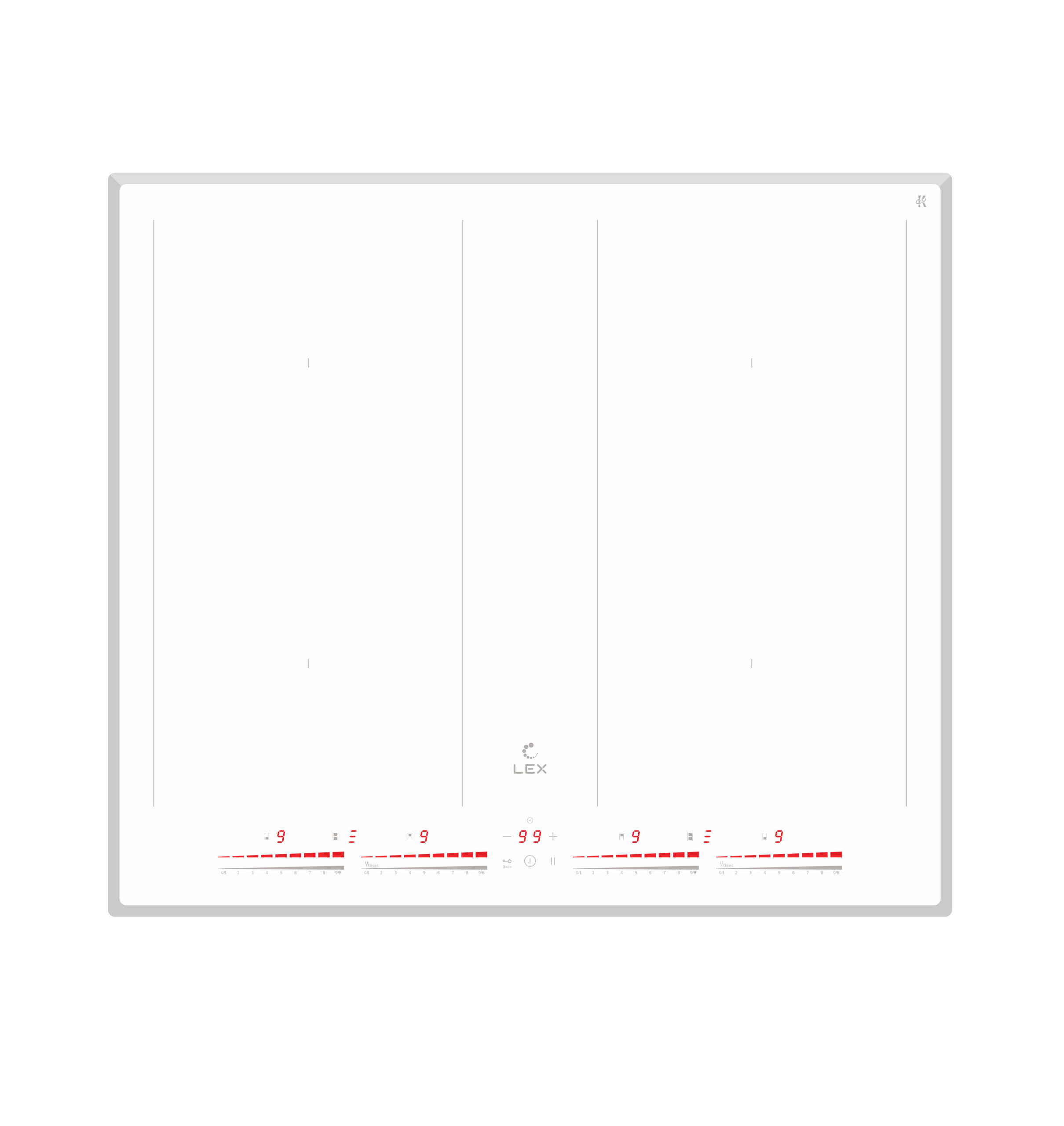 Изображение товара Индукционная варочная панель Lex EVI 641C WH 59 см 4 конфорки цвет белый