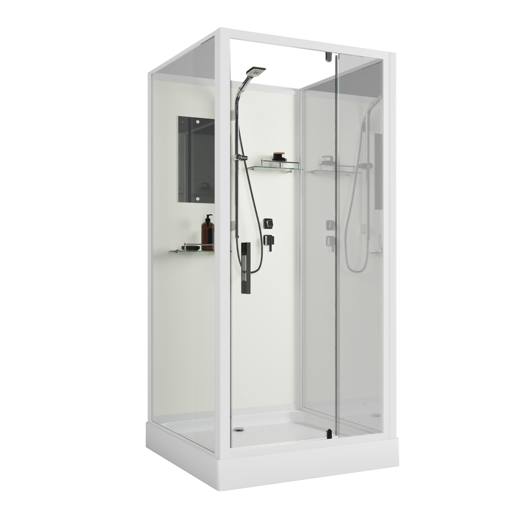 Изображение товара Душевая кабина Niagara Standart ST90/15Q/BK квадратная 90x90x210 см с распашной дверью и акриловым 