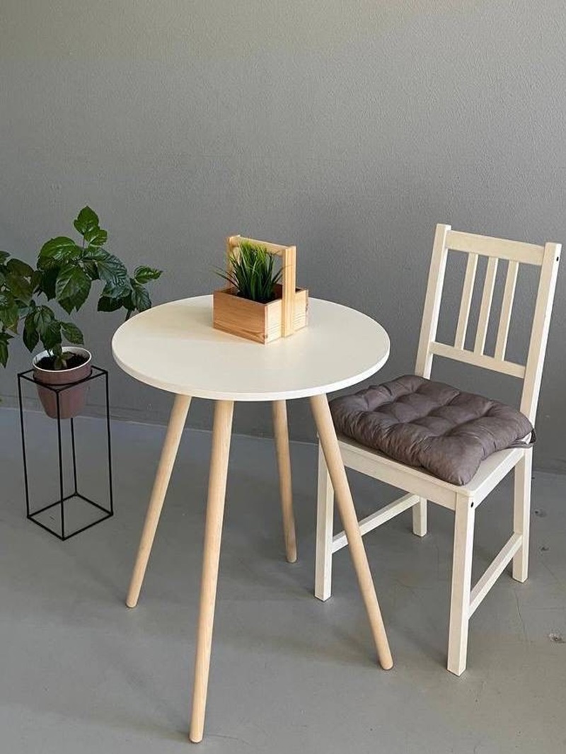 Изображение товара Стол круглый Stol107-60-whitewood-dub 60x60 см ЛДСП цвет дуб