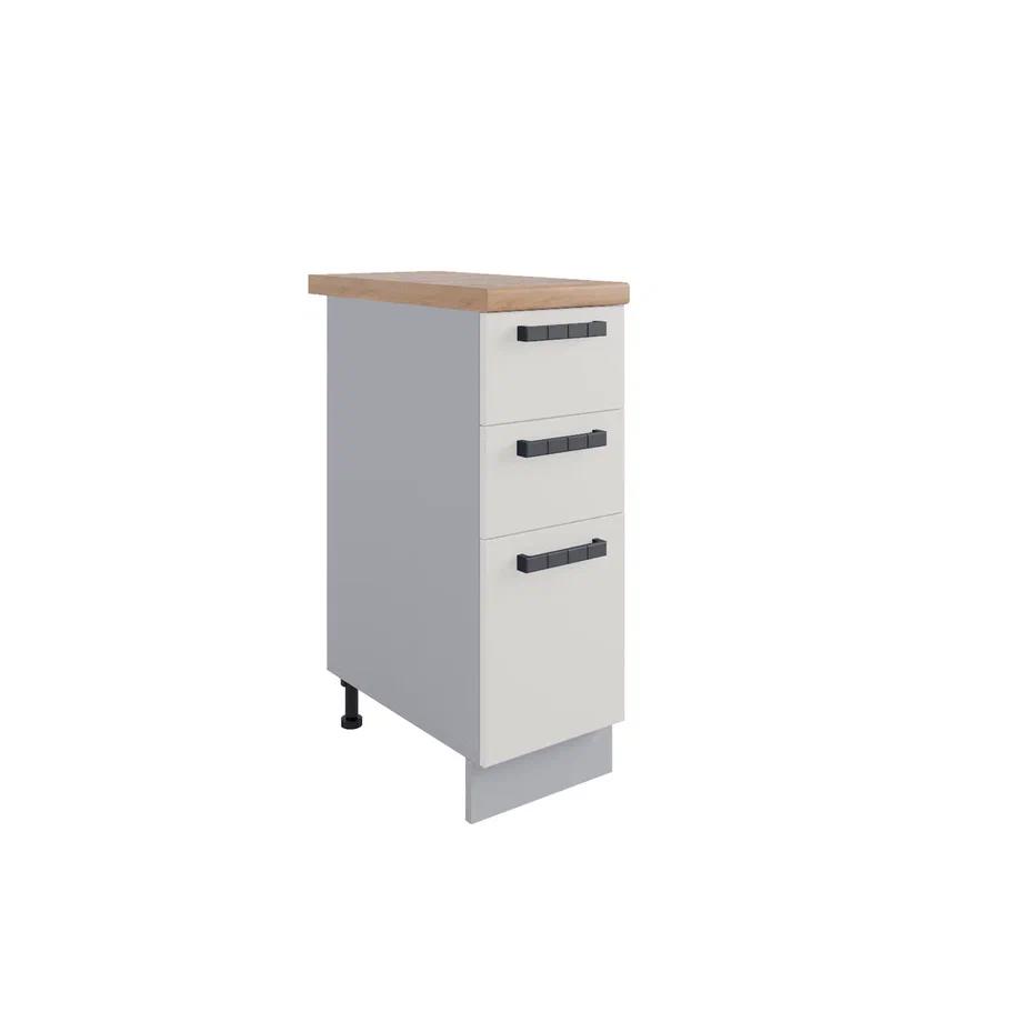 Изображение товара Кухонный шкаф напольный Nova ДСВ мебель 30x81.6x60 см светло-серый с ящиками