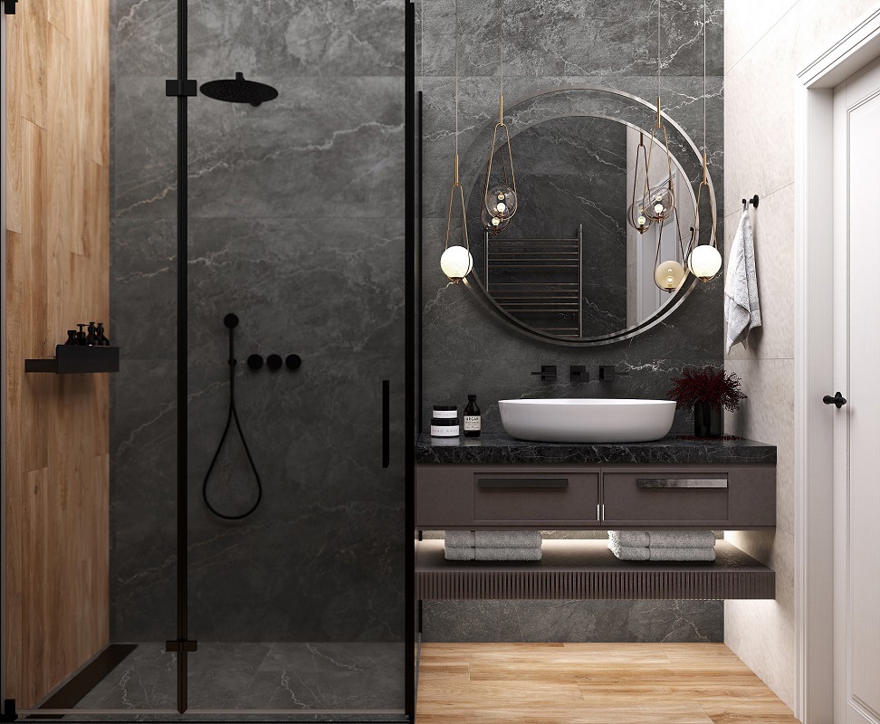 Изображение товара Керамогранит Laparet Leda Black 60x120 см серый эффект мрамор для пола и стен