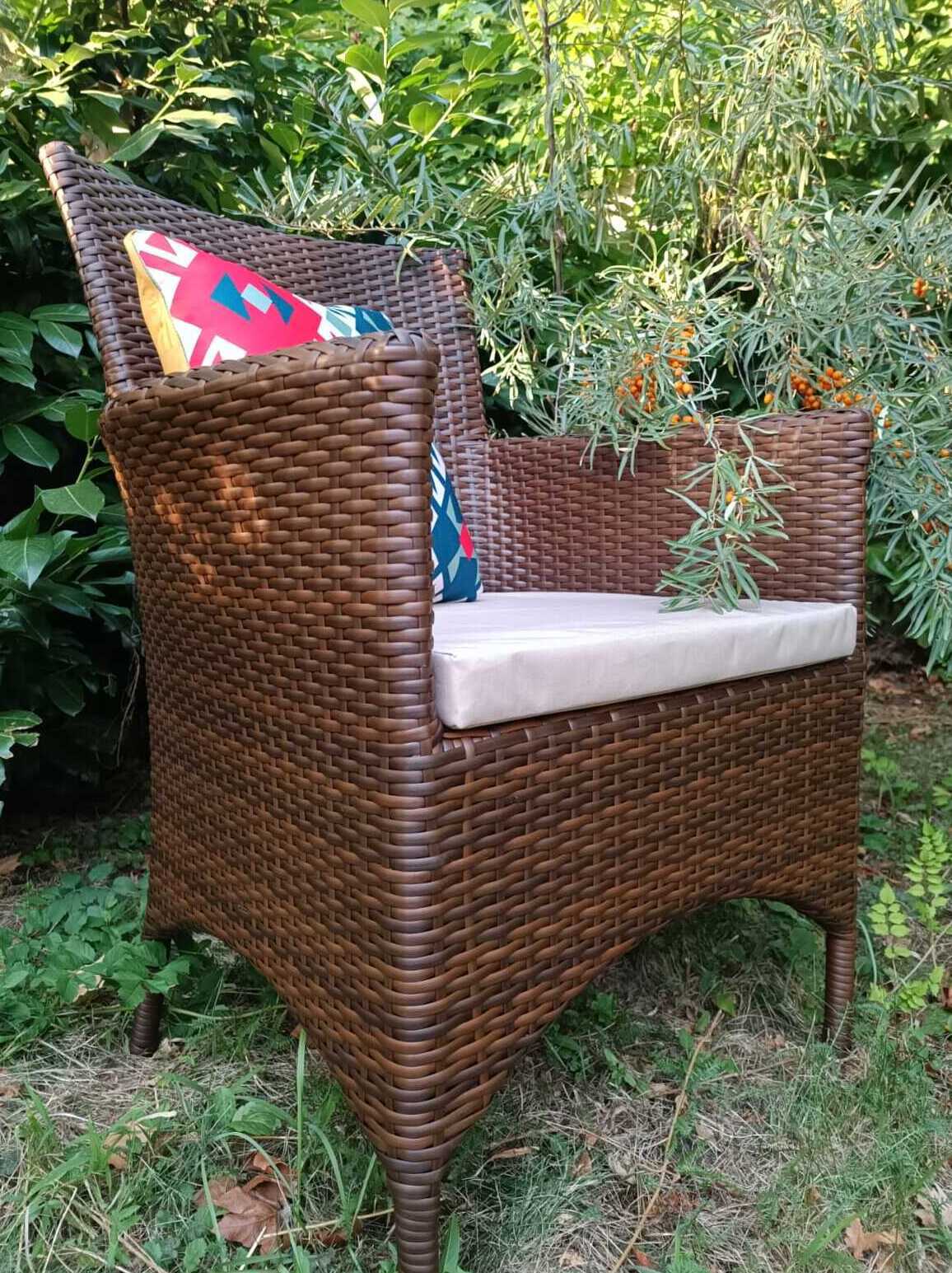 Изображение товара Кресло садовое Sunset Кипр XL лайсвуд 70 см x 65 см x 90 см искусственный ротанг коричневый