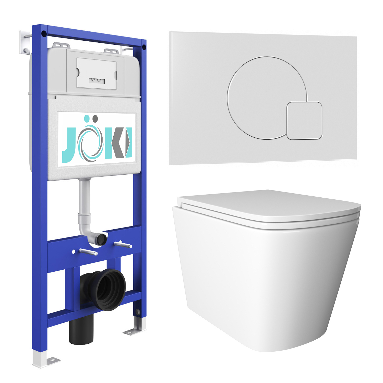 Изображение товара Комплект инсталляции с унитазом JOKI Verna 6 в 1 белый с микролифтом и системой смыва