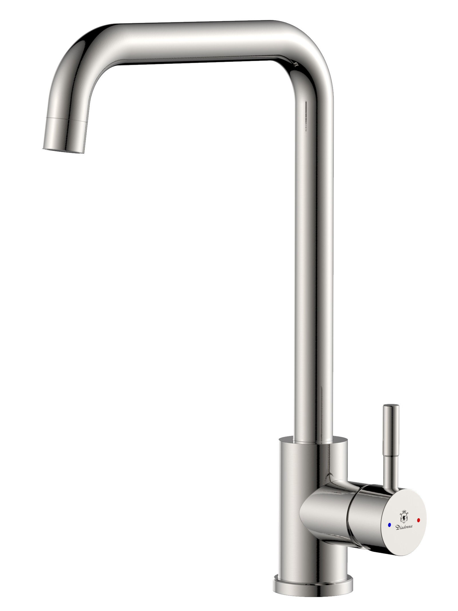 Изображение товара Смеситель для кухни Diadonna D46-0004S из нержавеющей стали черный поворотный 27.5 см