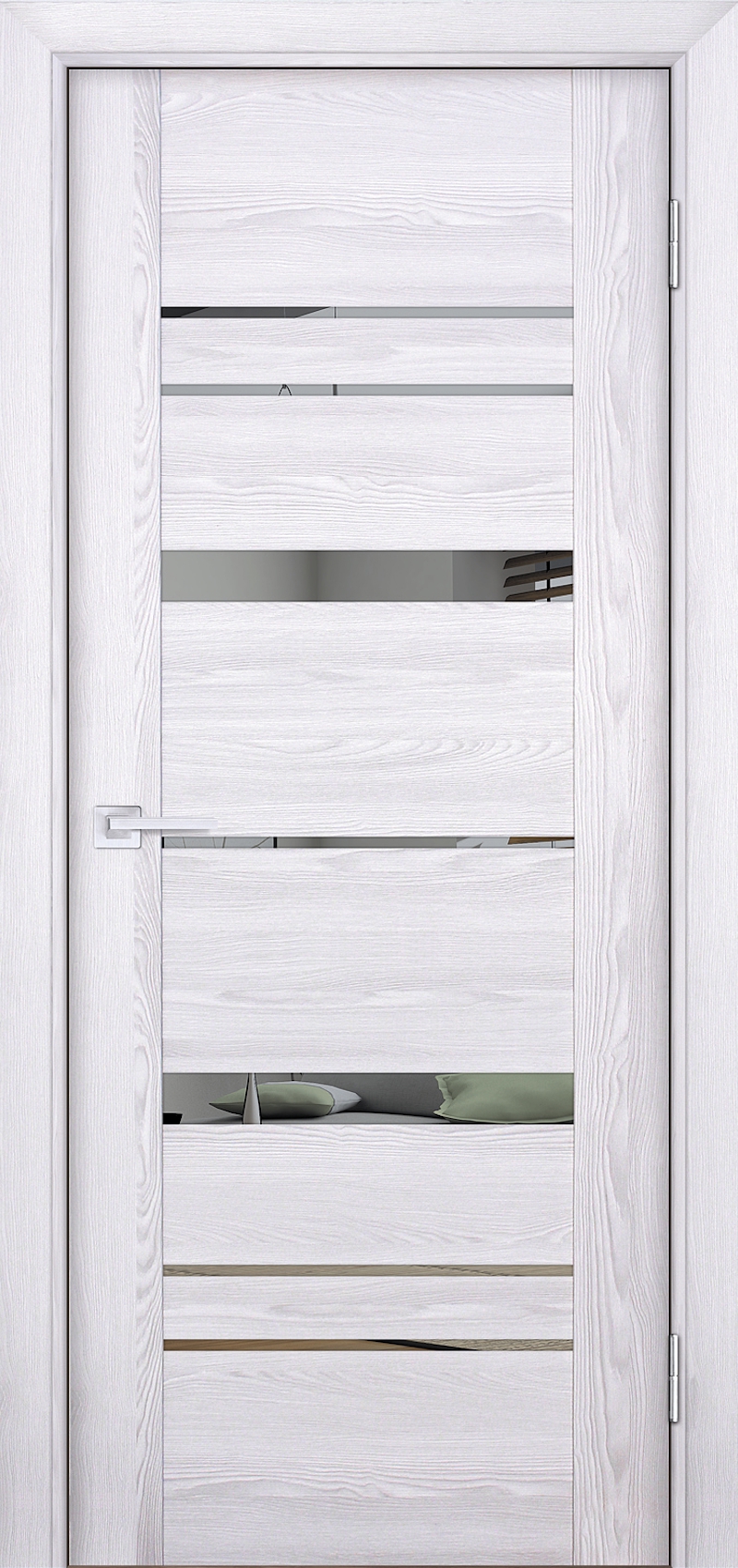 Изображение товара Дверь межкомнатная Бизнес парк Crystal 10 остеклённая 80x200см ПВХ цвет ясень ривьера айс без замка и петель