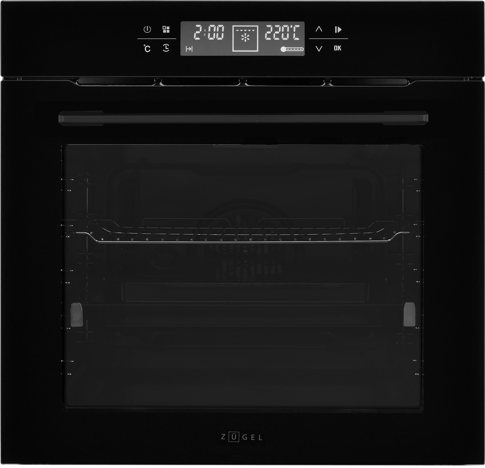 Изображение товара Встраиваемый духовой шкаф Zugel ZOE601B 75 л черный конвекция гриль таймер