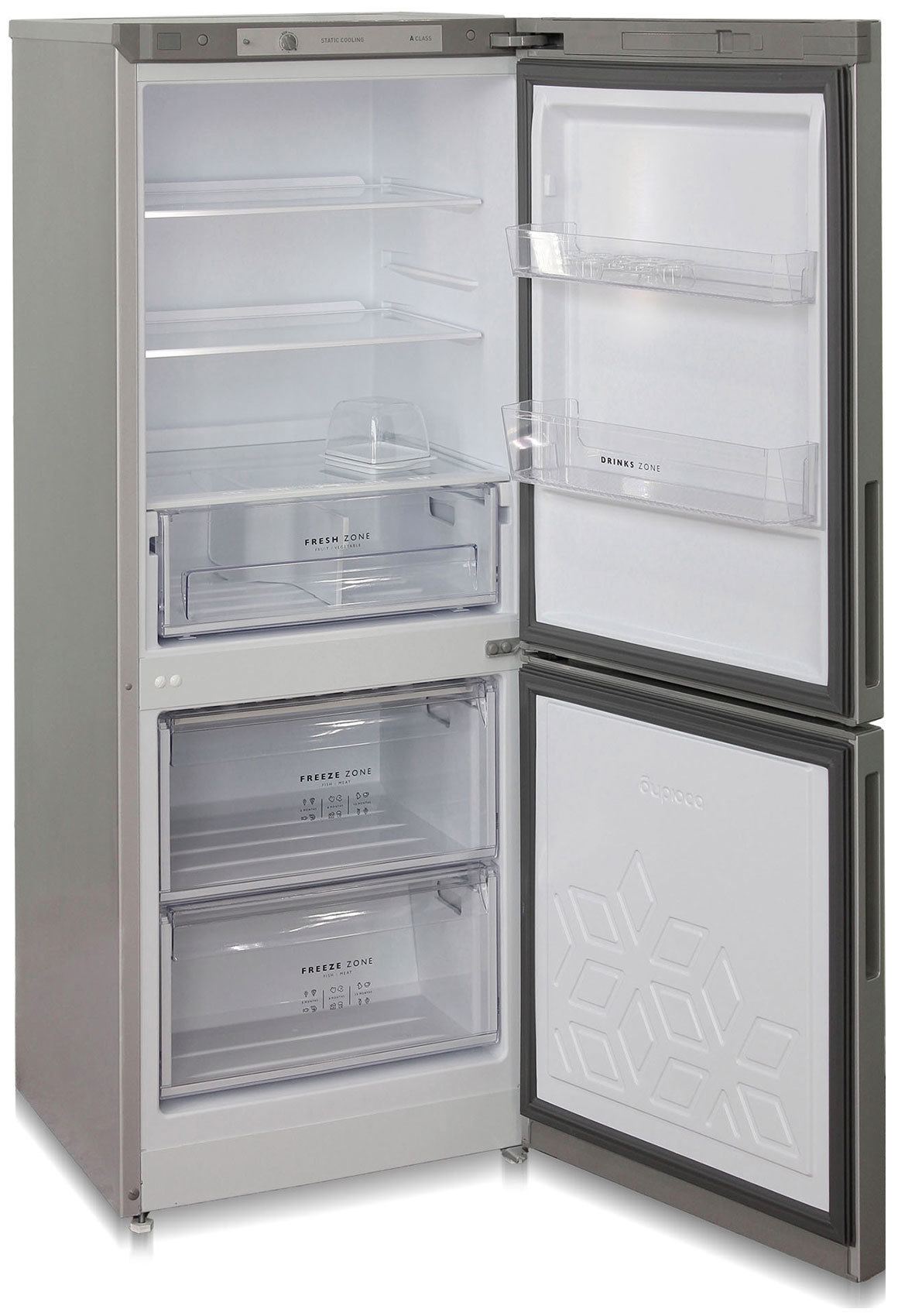 Изображение товара Холодильник Бирюса М6041 металлик 60x150 см цвет серебристый металлик