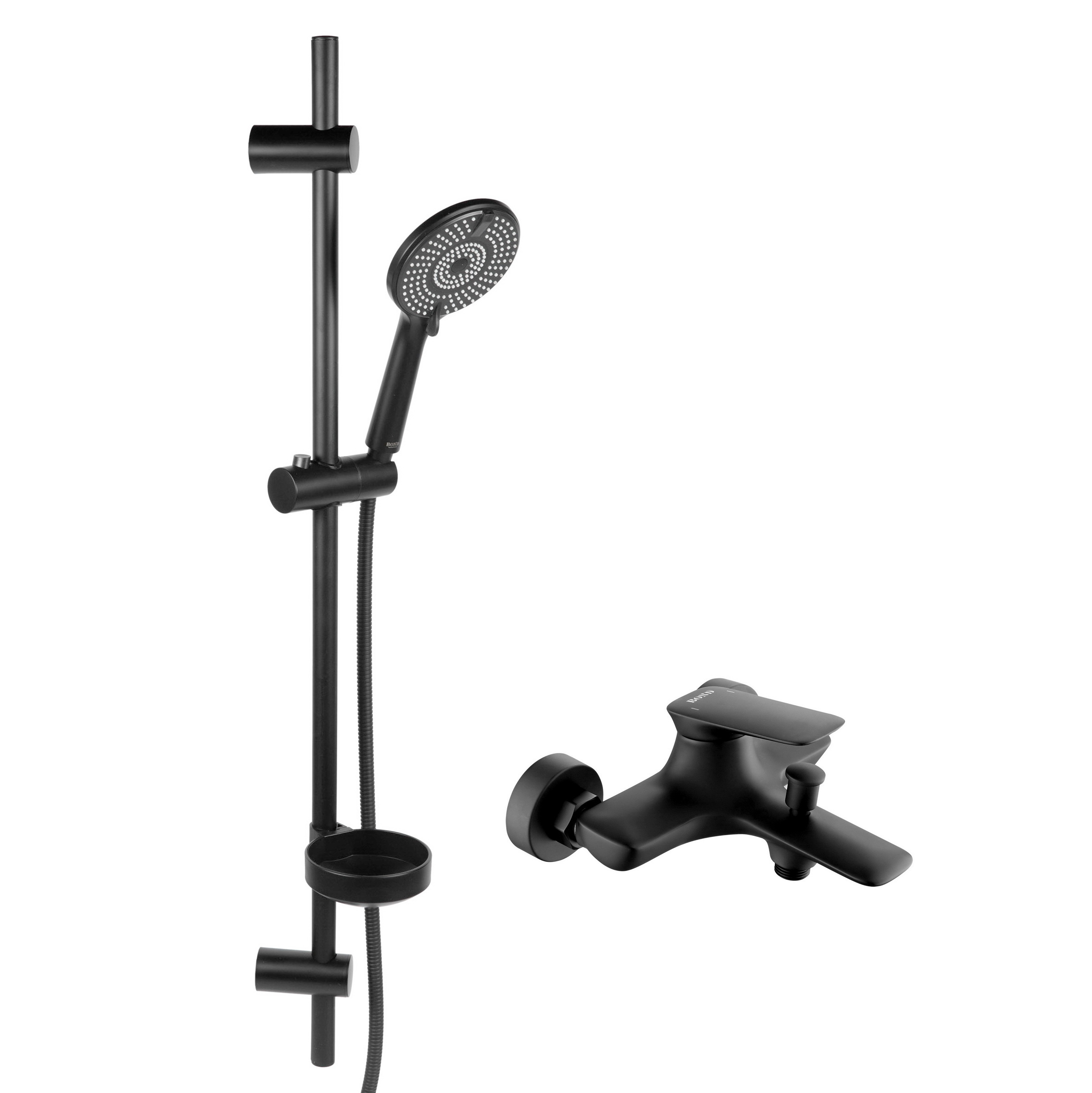 Изображение товара Душевой комплект Bond Circle B34-5288 смеситель, штанга цвет черный матовый