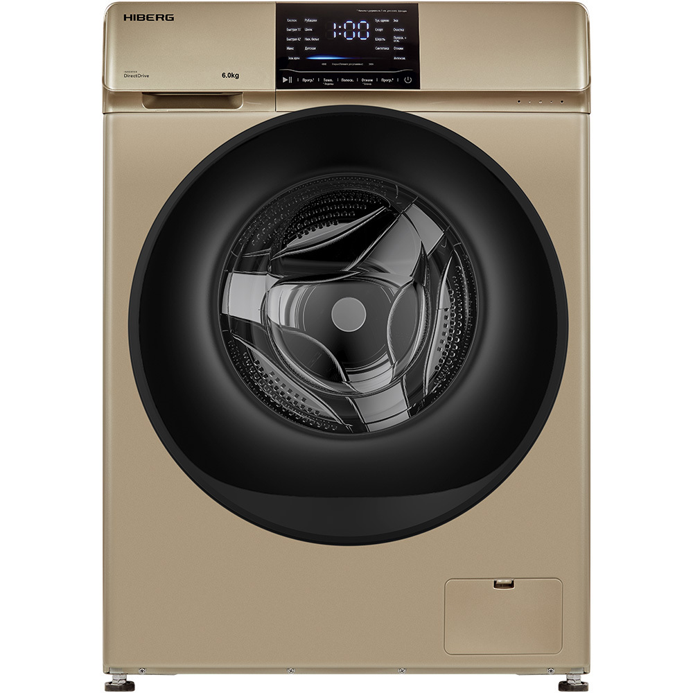 Изображение товара Стиральная машина Hiberg I-ddq6 - 612 G 6 кг, золотистая, 16 программ