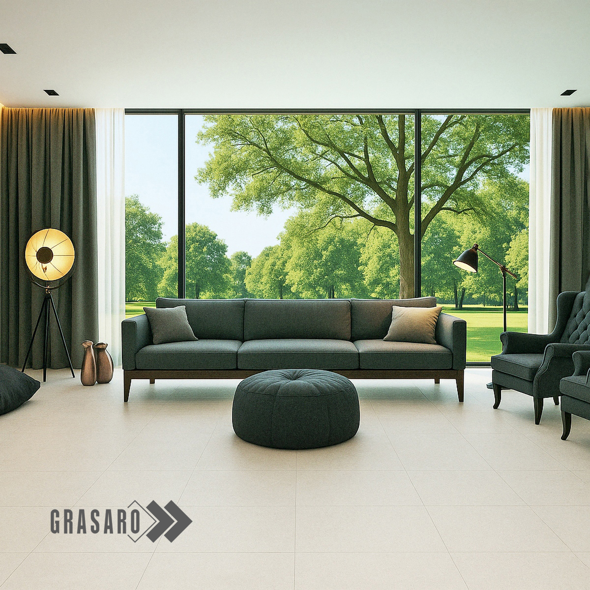 Изображение товара Керамогранит Grasaro Beton 600x600 мм белый матовый эффект бетон Россия