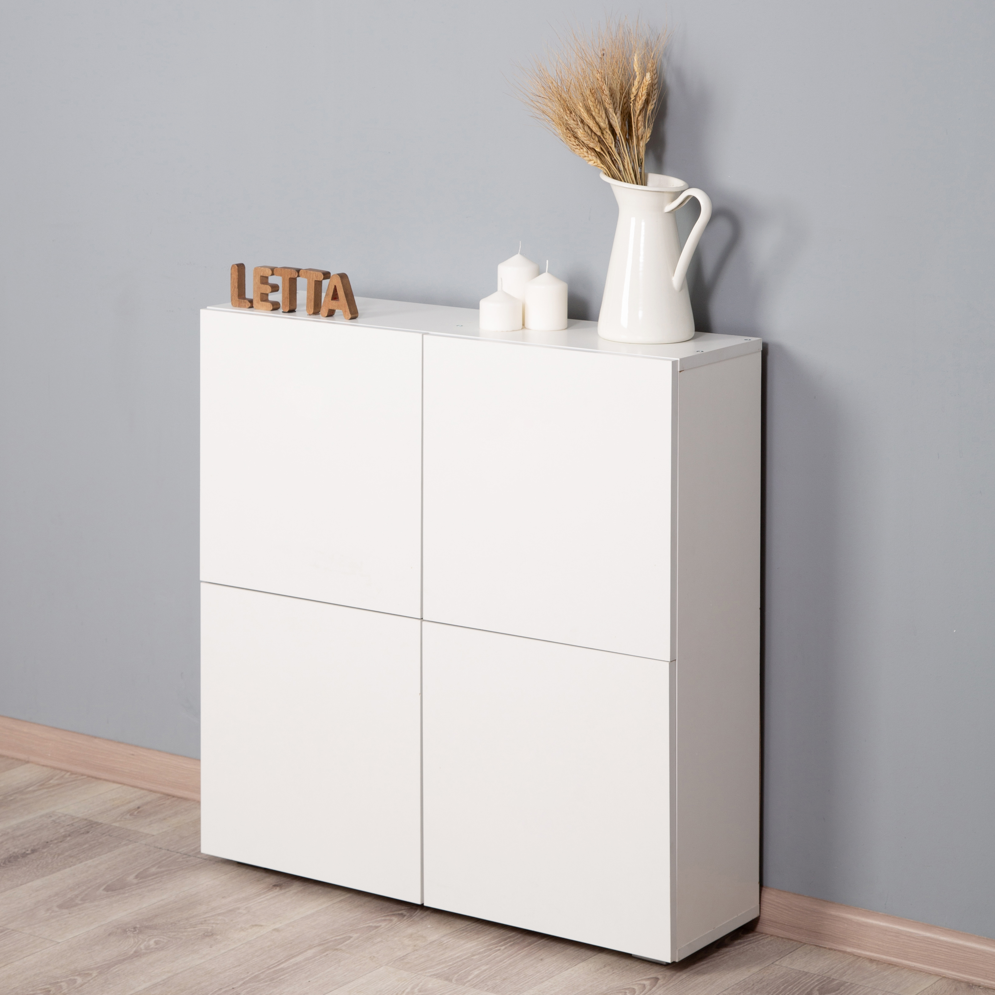 Изображение товара Комод Letta Компакт 4 секции 78x80x24 см ЛДСП цвет белая гладкая