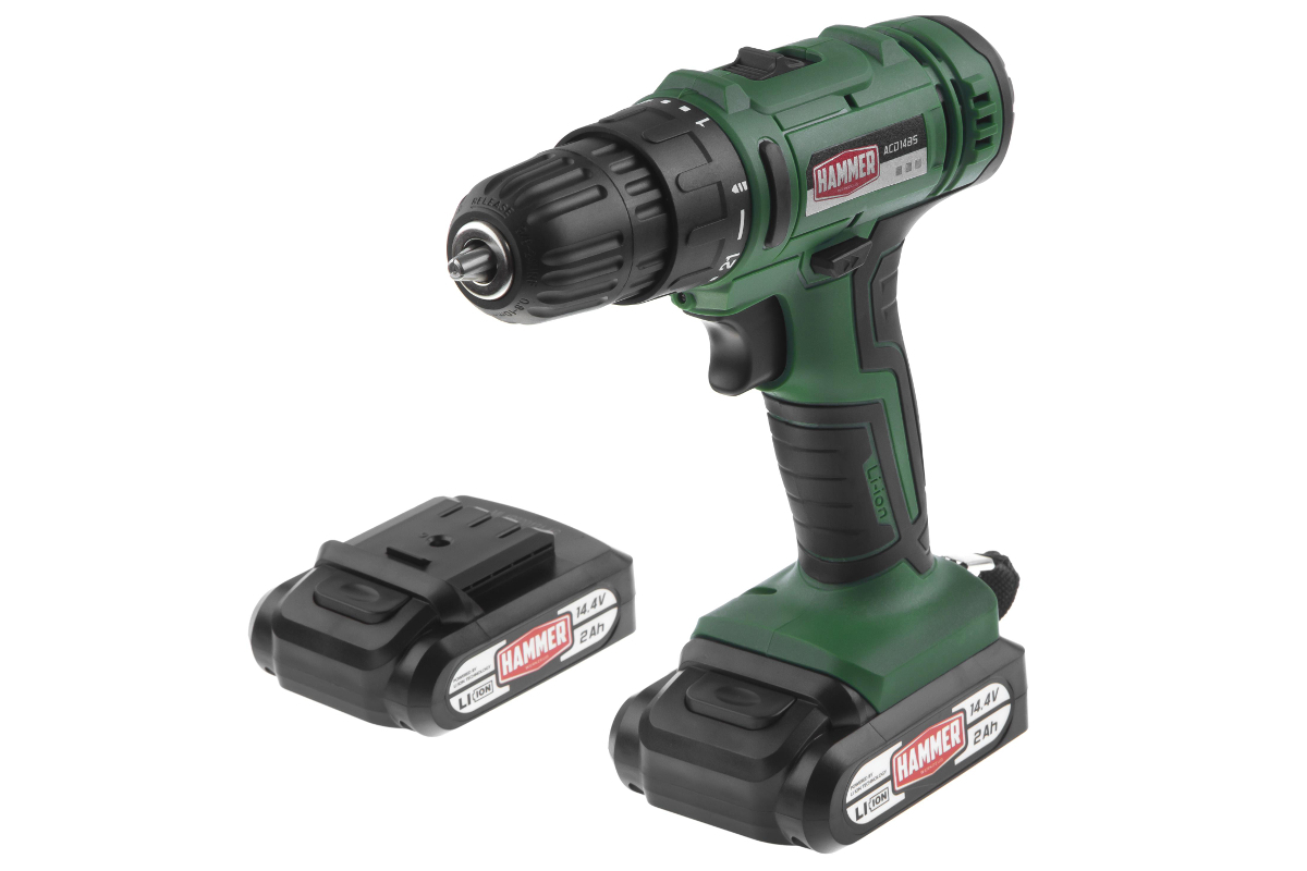 Изображение товара Дрель аккумуляторная Hammer ACD14BS 14.4В с двумя аккумуляторами 2Ач