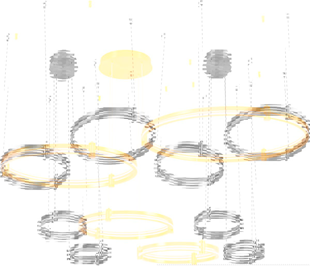 Изображение товара Подвесной светодиодный светильник Tooring 4006-05-04PL с пультом управления 24 м² белый золото