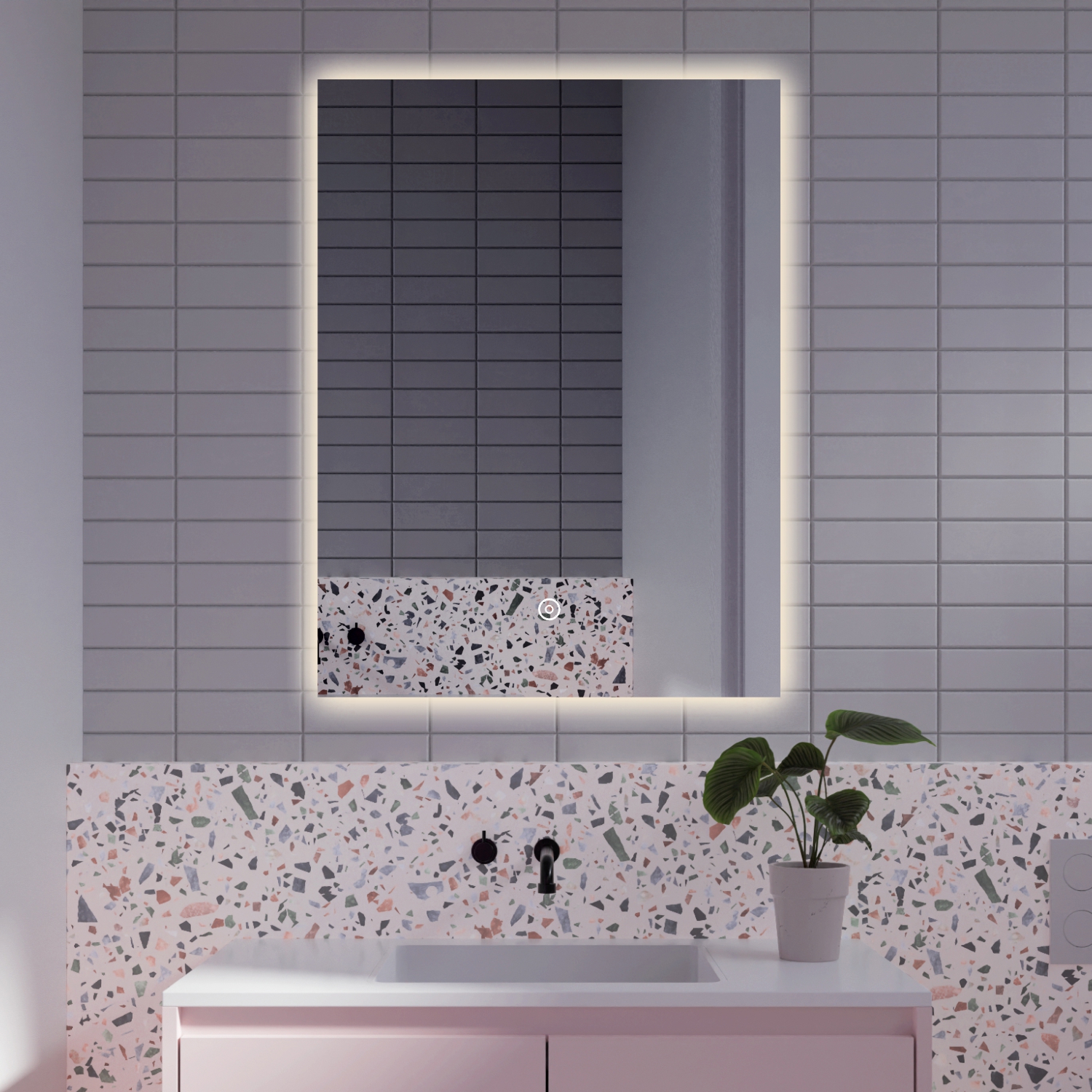 Изображение товара Зеркало для ванной Alfa mirrors EK-68d с подсветкой 60x80 см сенсорное IP33