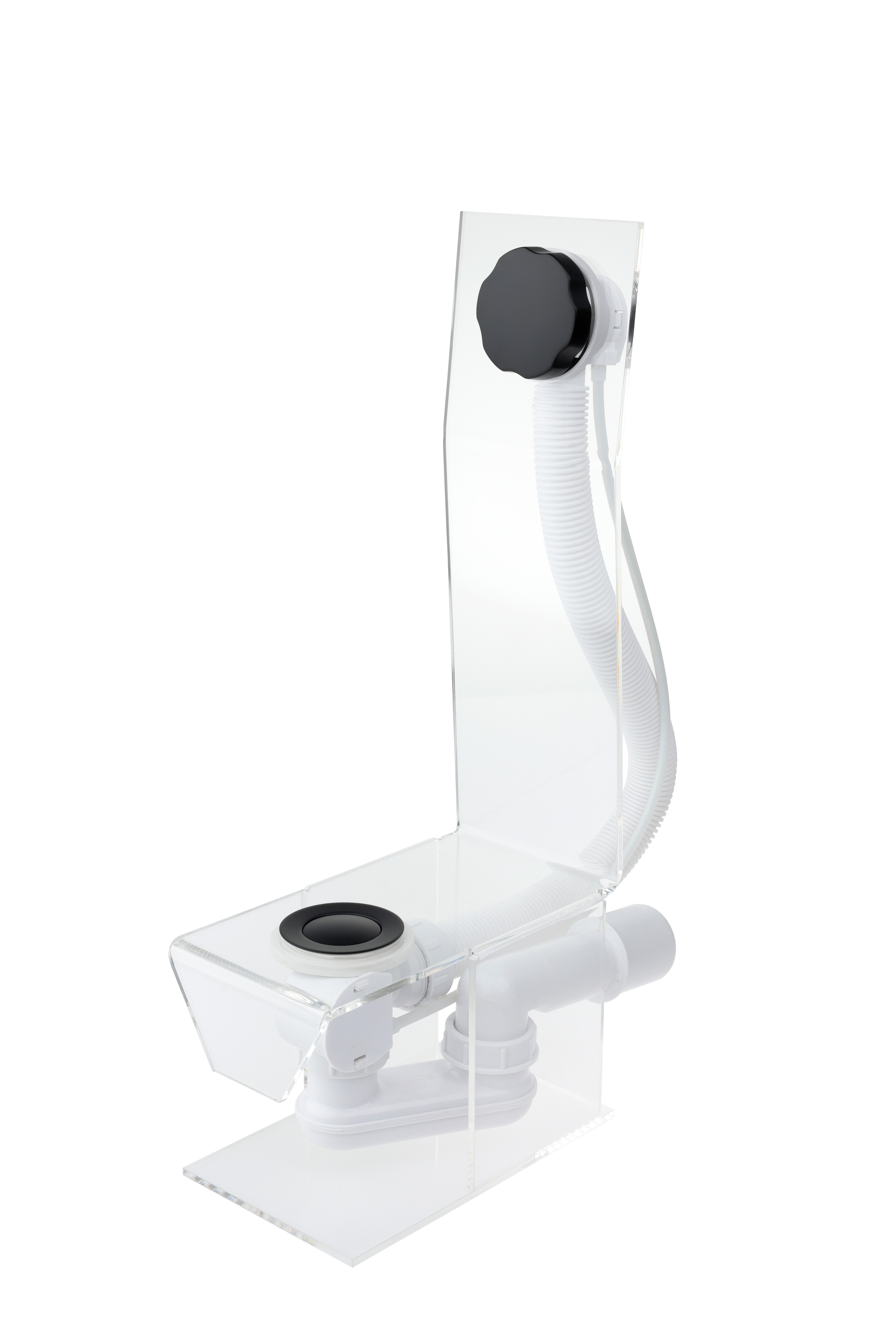 Изображение товара Слив-перелив для ванны VEGA V55R 50 мм полуавтомат черный глянцевый