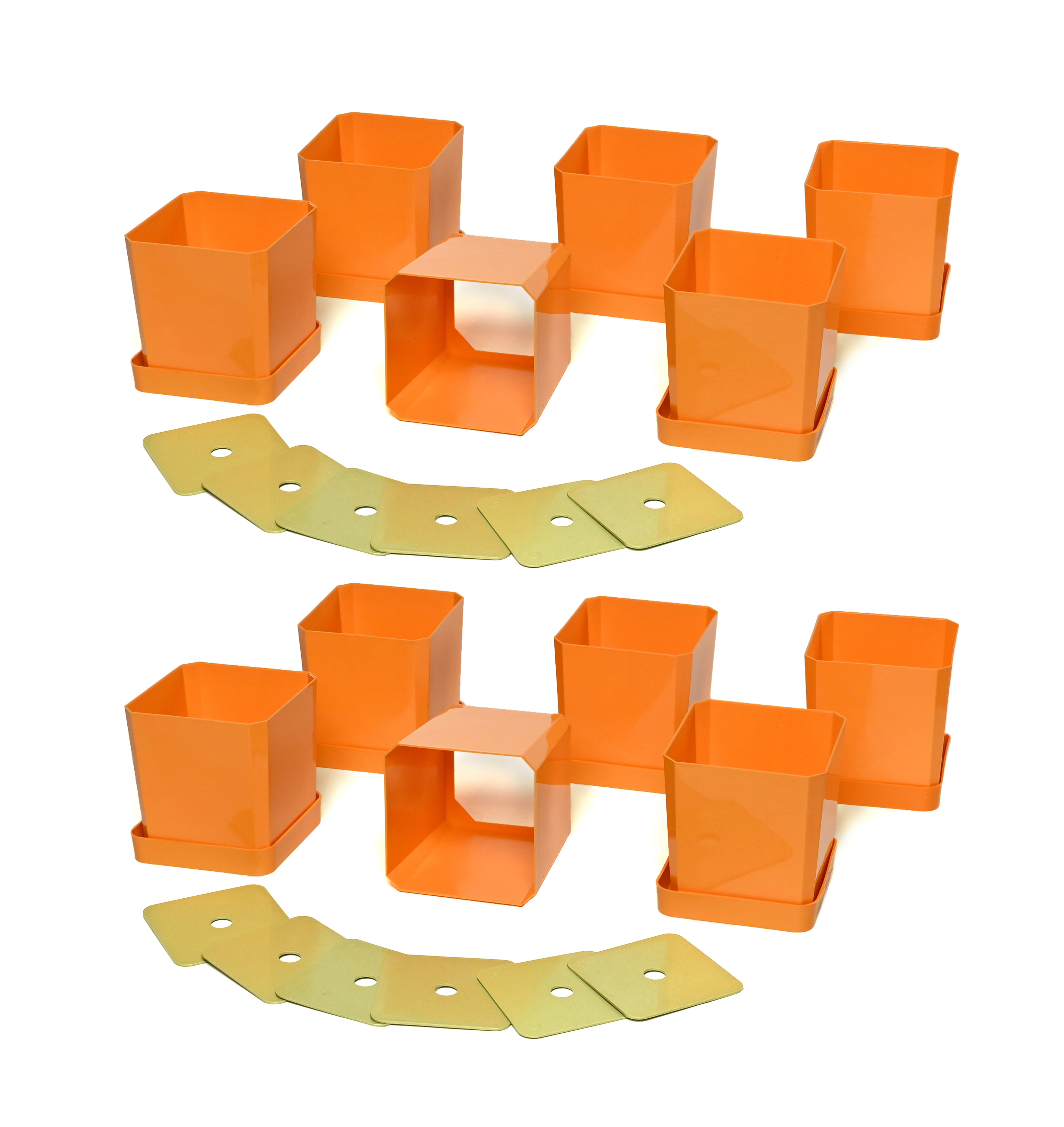 Изображение товара Набор горшков для рассады 2 шт Пеликан 6x0.5 л оранжевый