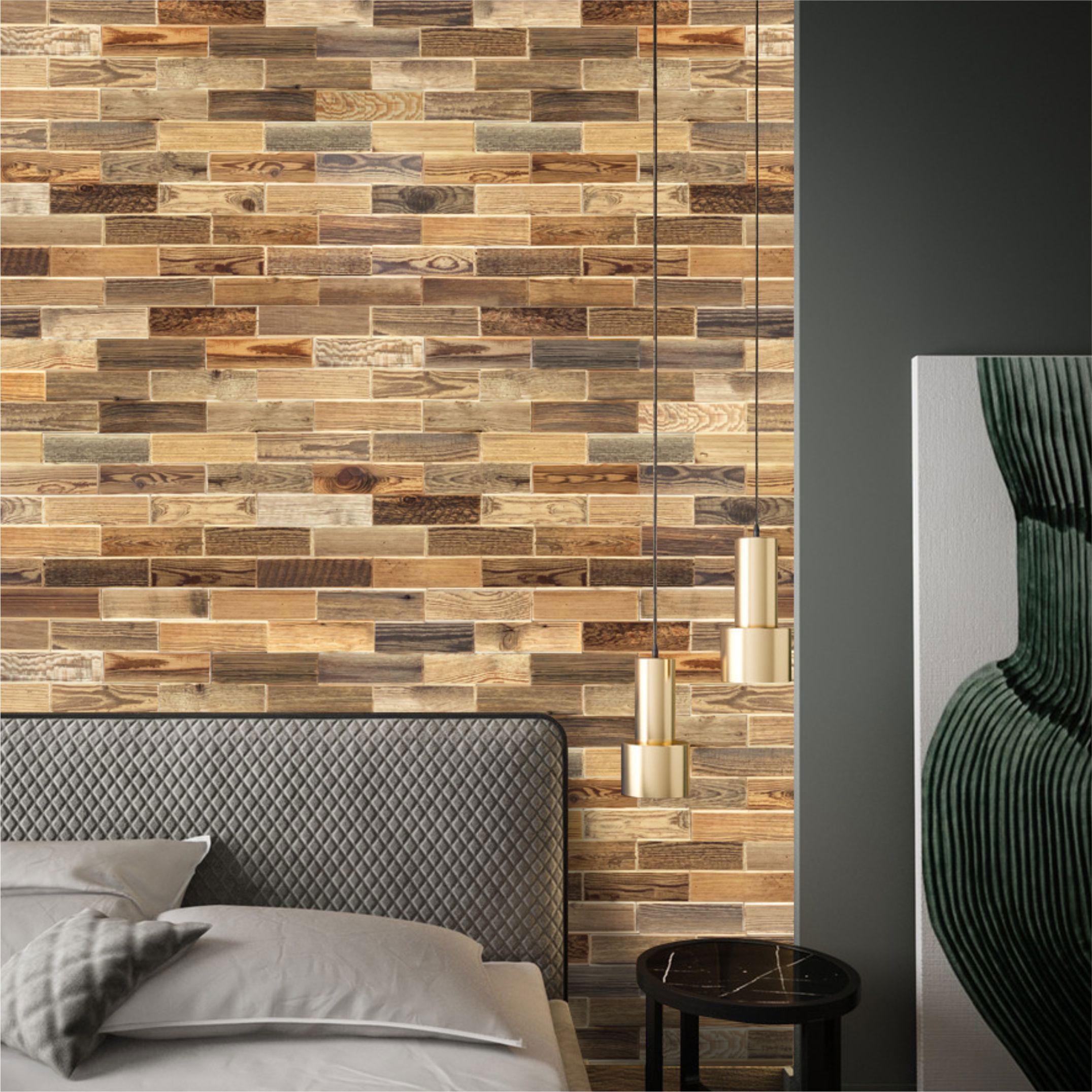 Изображение товара Панель-мозаика ART BARN WOOD Кирпичик Дерево 820x110x20 мм коричневый