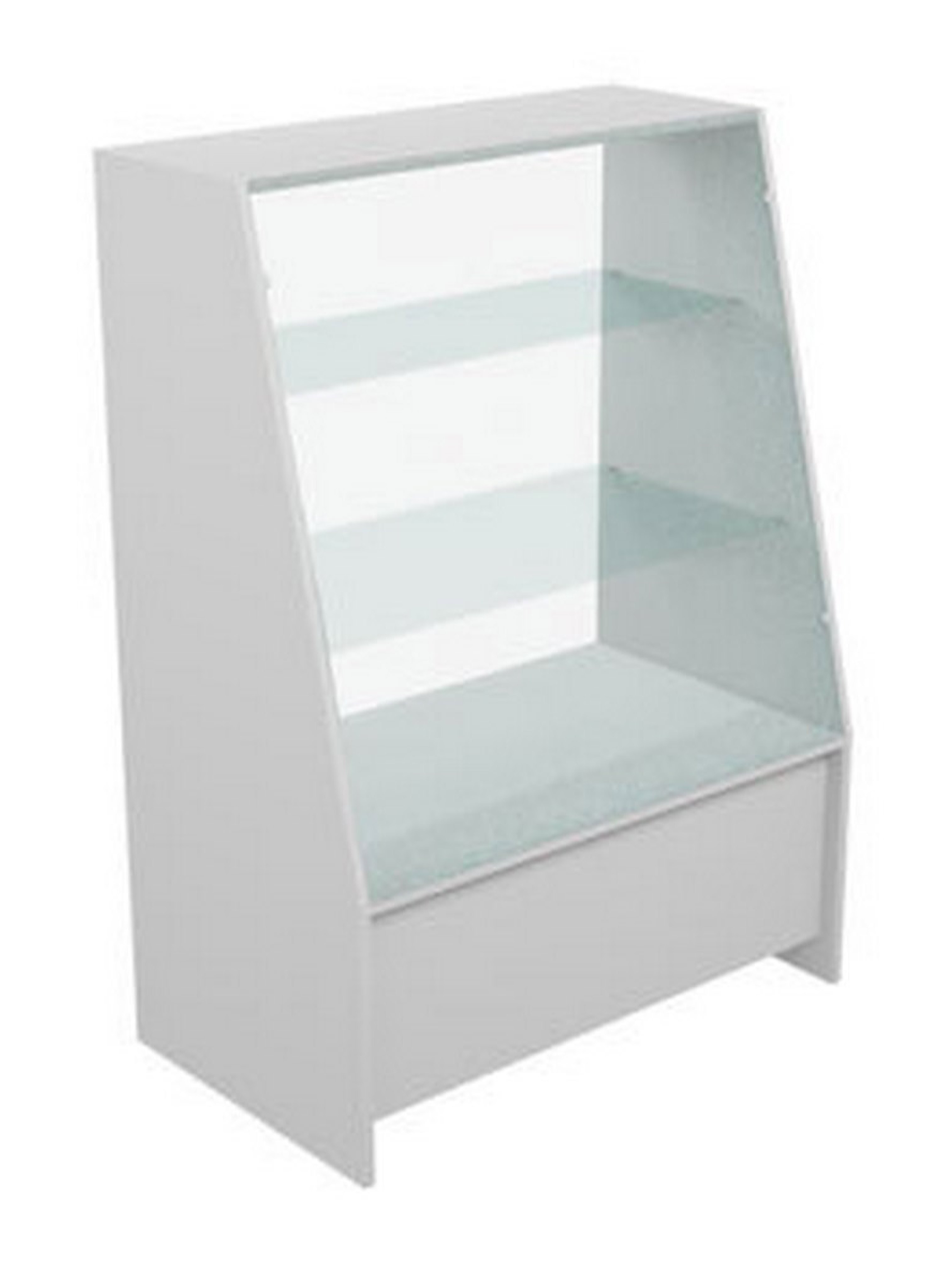 Изображение товара Шкаф-витрина Универсал №41 из ЛДСП с наклонным стеклом серый размер 85х120 см