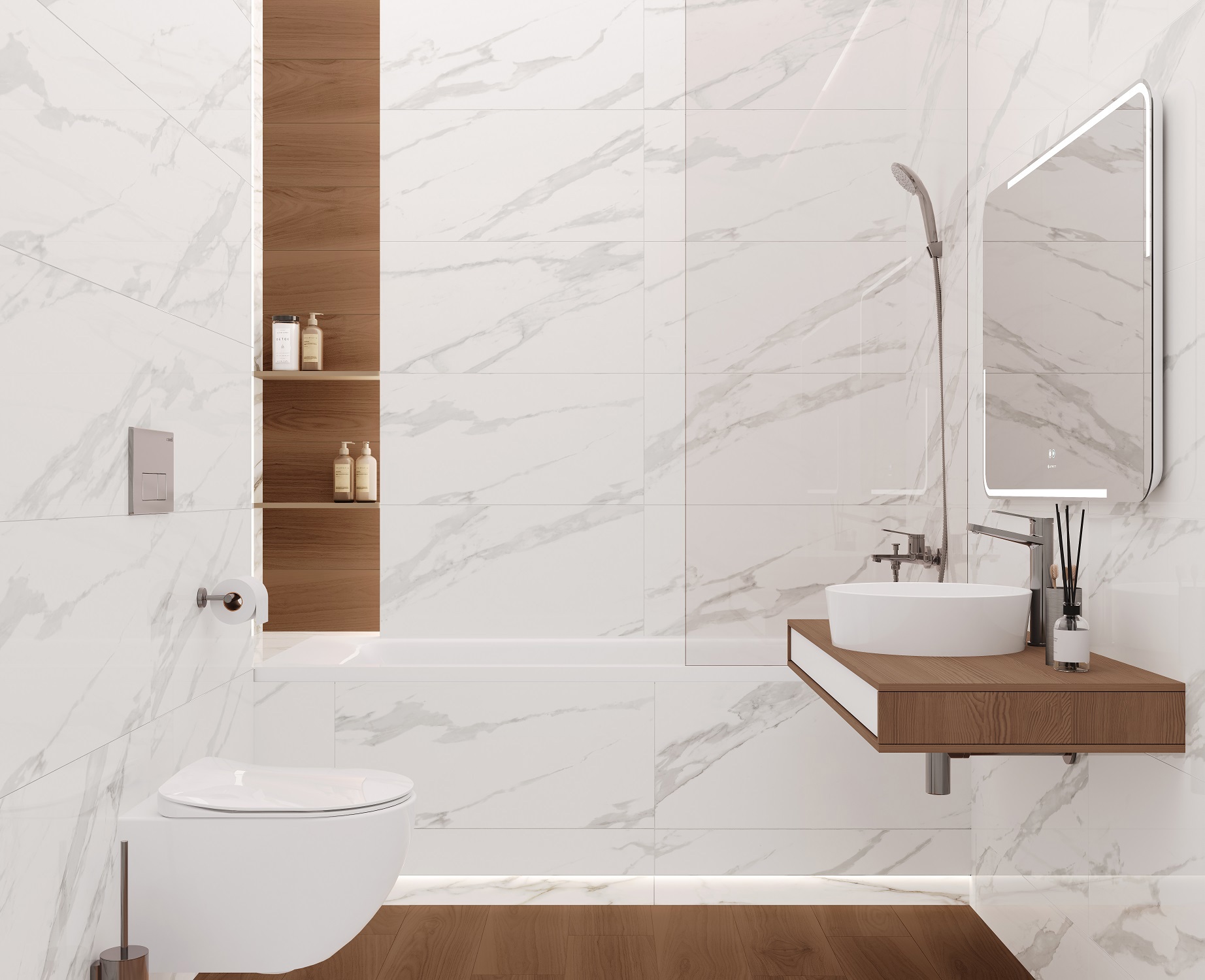 Изображение товара Настенная керамическая плитка Laparet Angel Blanco 80x40 см белая глянцевая