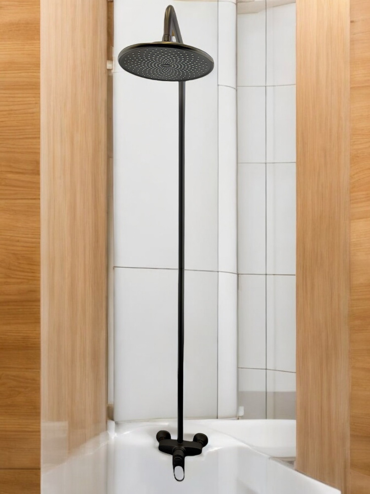 Изображение товара Душевая система Aloute A3174Y с тропической лейкой 3 режима черный