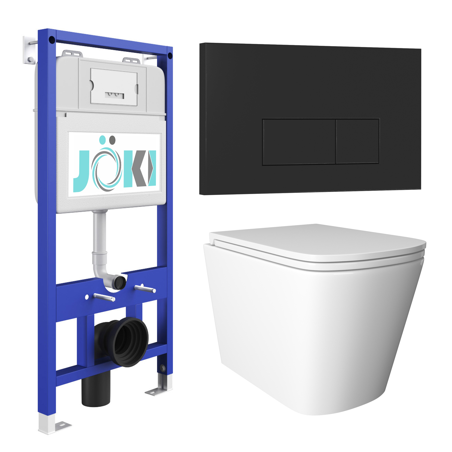 Изображение товара Комплект инсталляция с унитазом Joki JKS302011203BM белый для современного санузла