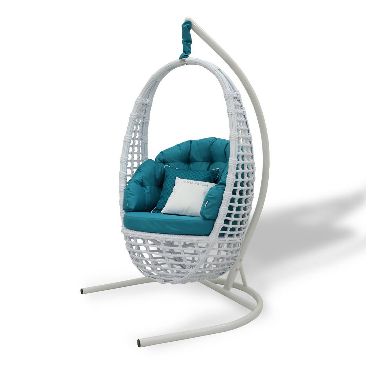 Изображение товара Подвесное кресло Кастриес из искусственного ротанга с подушками для дачи и дома