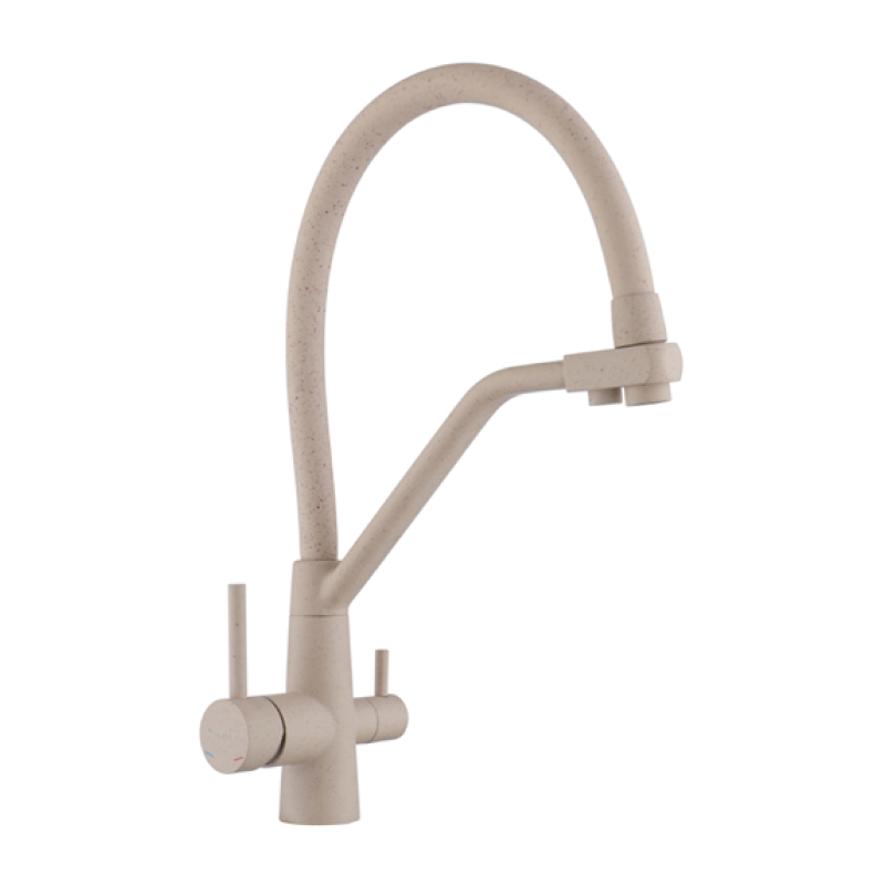 Изображение товара Смеситель для кухни Fmark FS0662-S-LM гибкий излив песочный матовый нержавеющая сталь