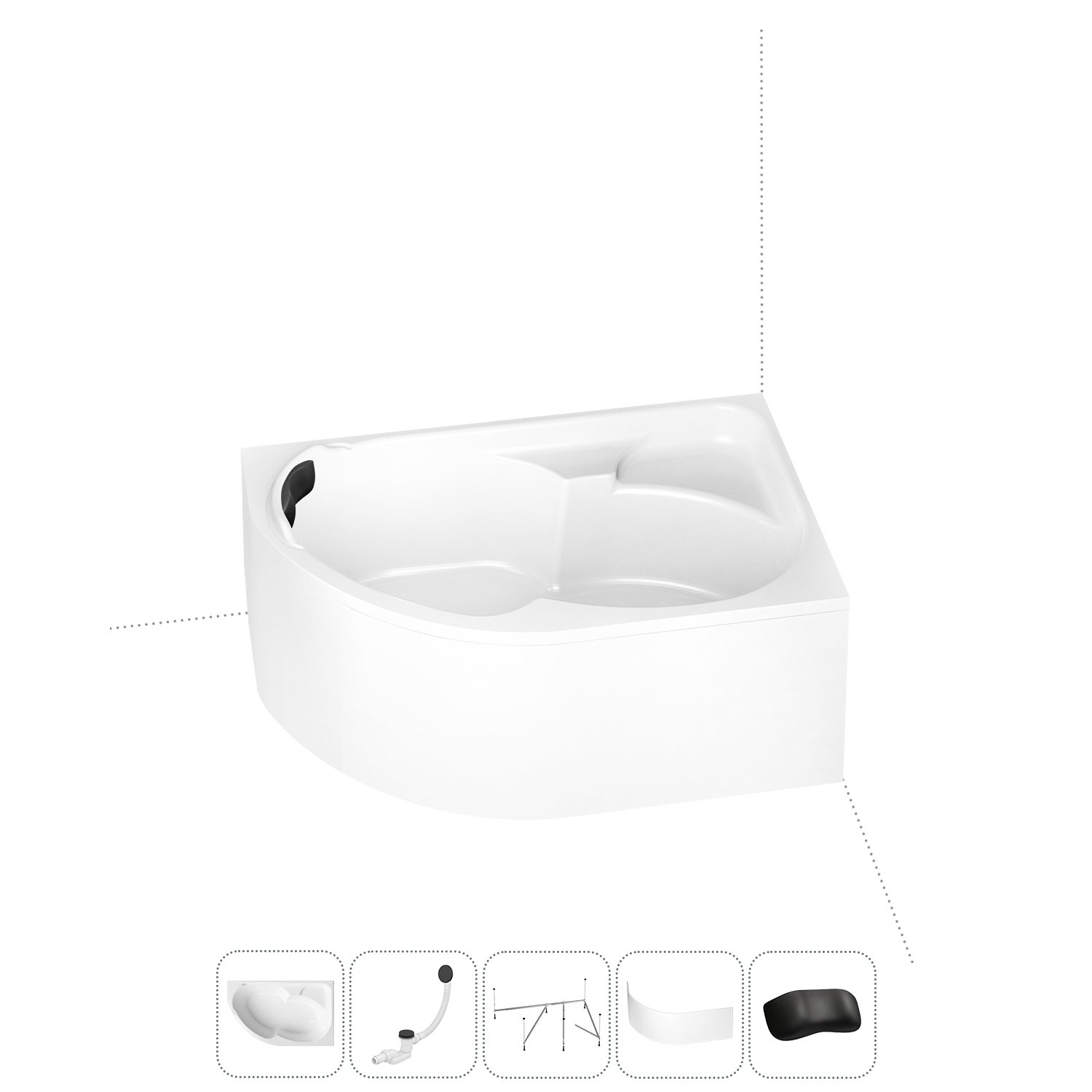 Изображение товара Ванна из акрила Lavinia Boho 170x105 см правый разворот Германия