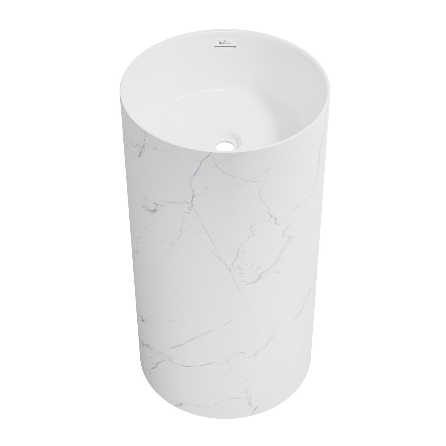 Изображение товара Напольная акриловая раковина Wellsee Chalice Perfection 45x45x85 см белый глянец