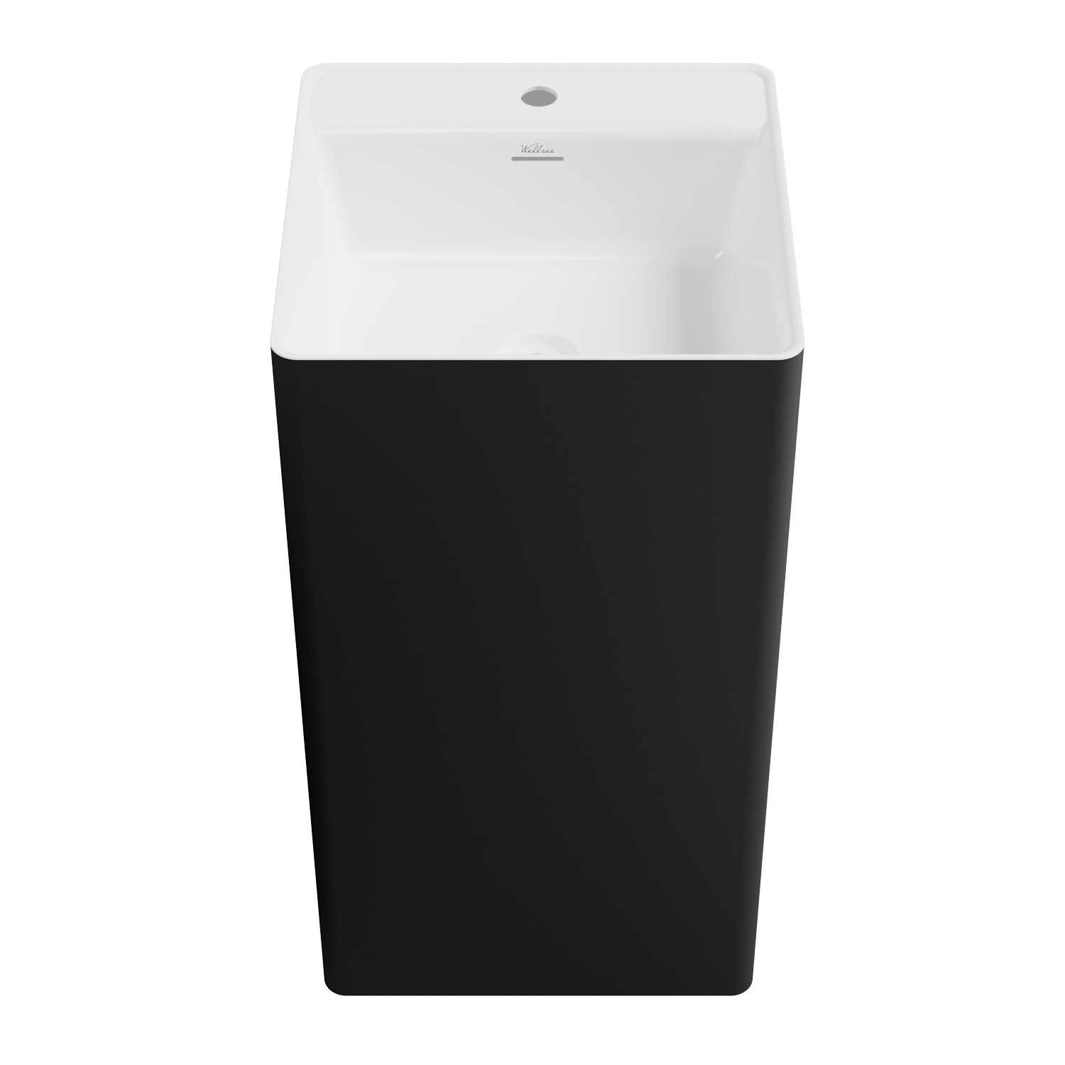 Изображение товара Раковина Wellsee Pure BY Wellsee 230716000 45x45x85 см цвет раковина белый глянец (стенки матовый черный)