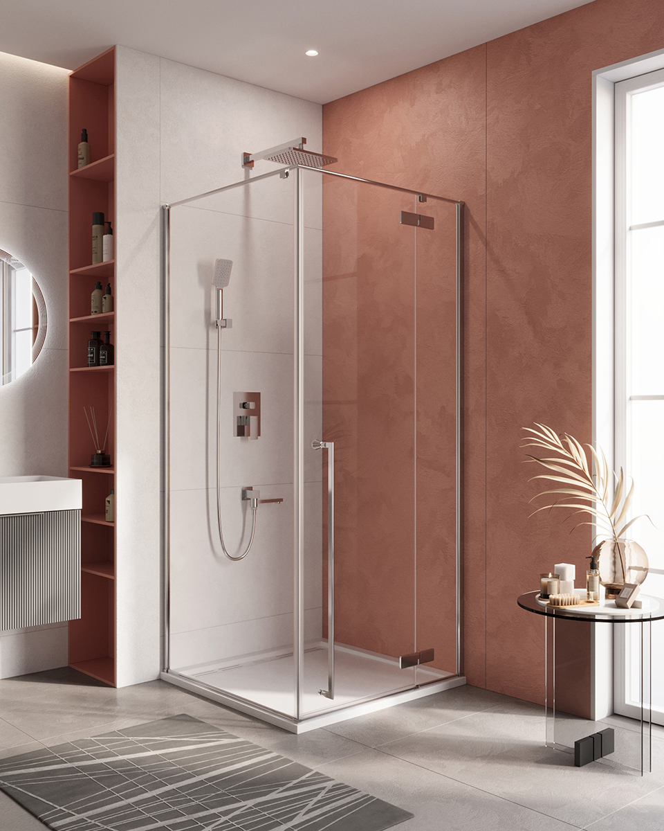 Изображение товара Душевой уголок Cezares LINER LINER-A-1-90-C-Cr-R квадрат 90x90см серебристый блеск профиль эффект стекла прозрачный