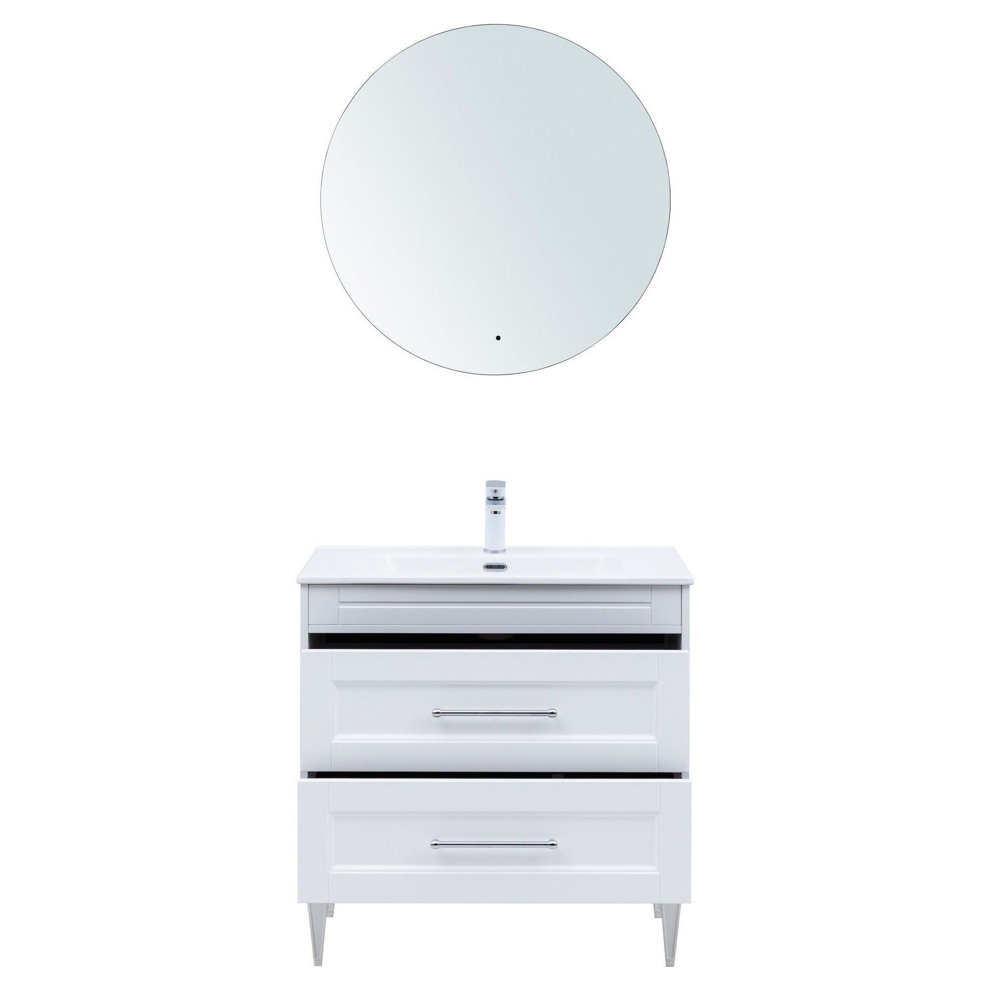 Изображение товара Тумба под раковину Aquanet Бостон New белый сатин 79.6 см напольная