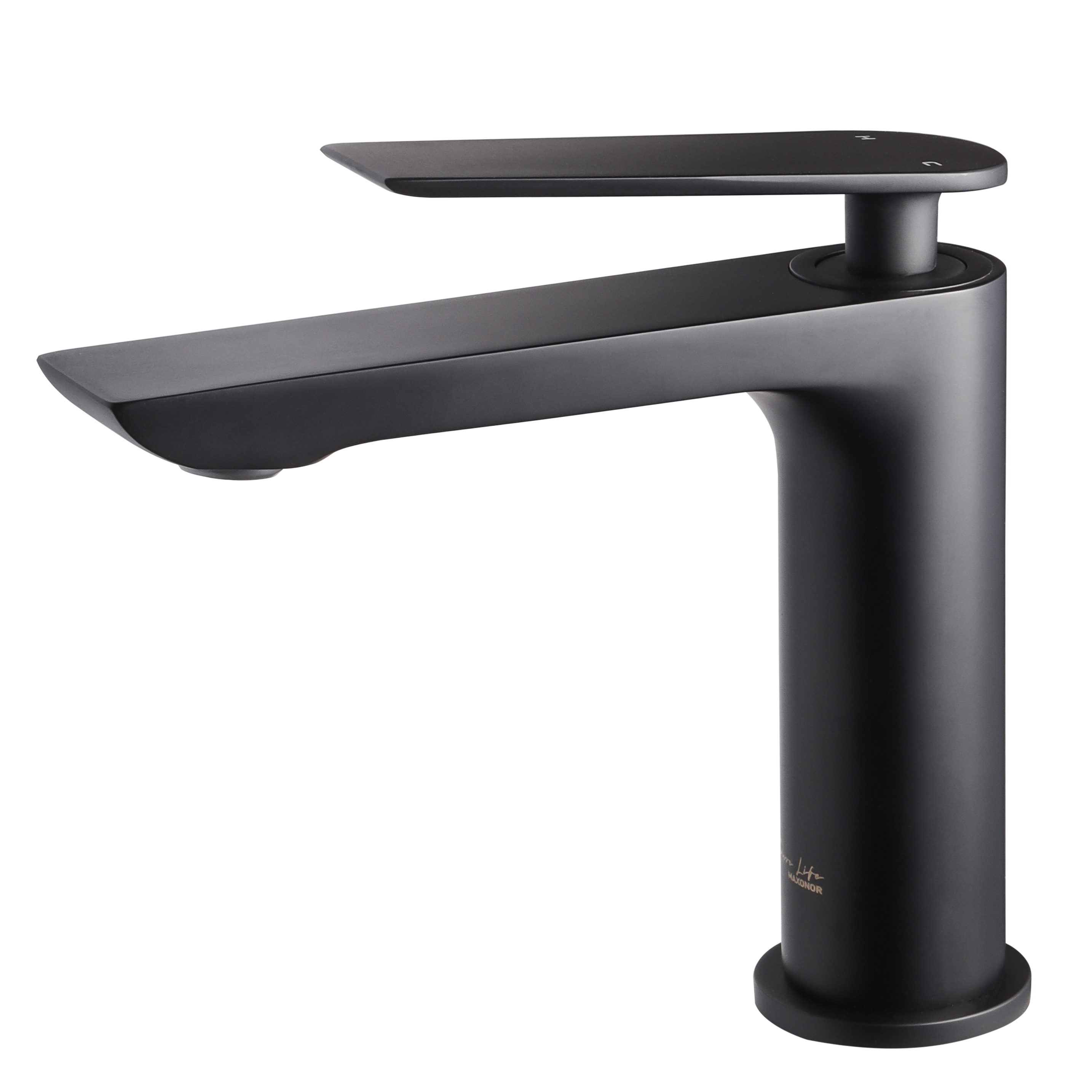 Изображение товара Смеситель для раковины Maxonor pure life PL1096 однорычажный черный латунь