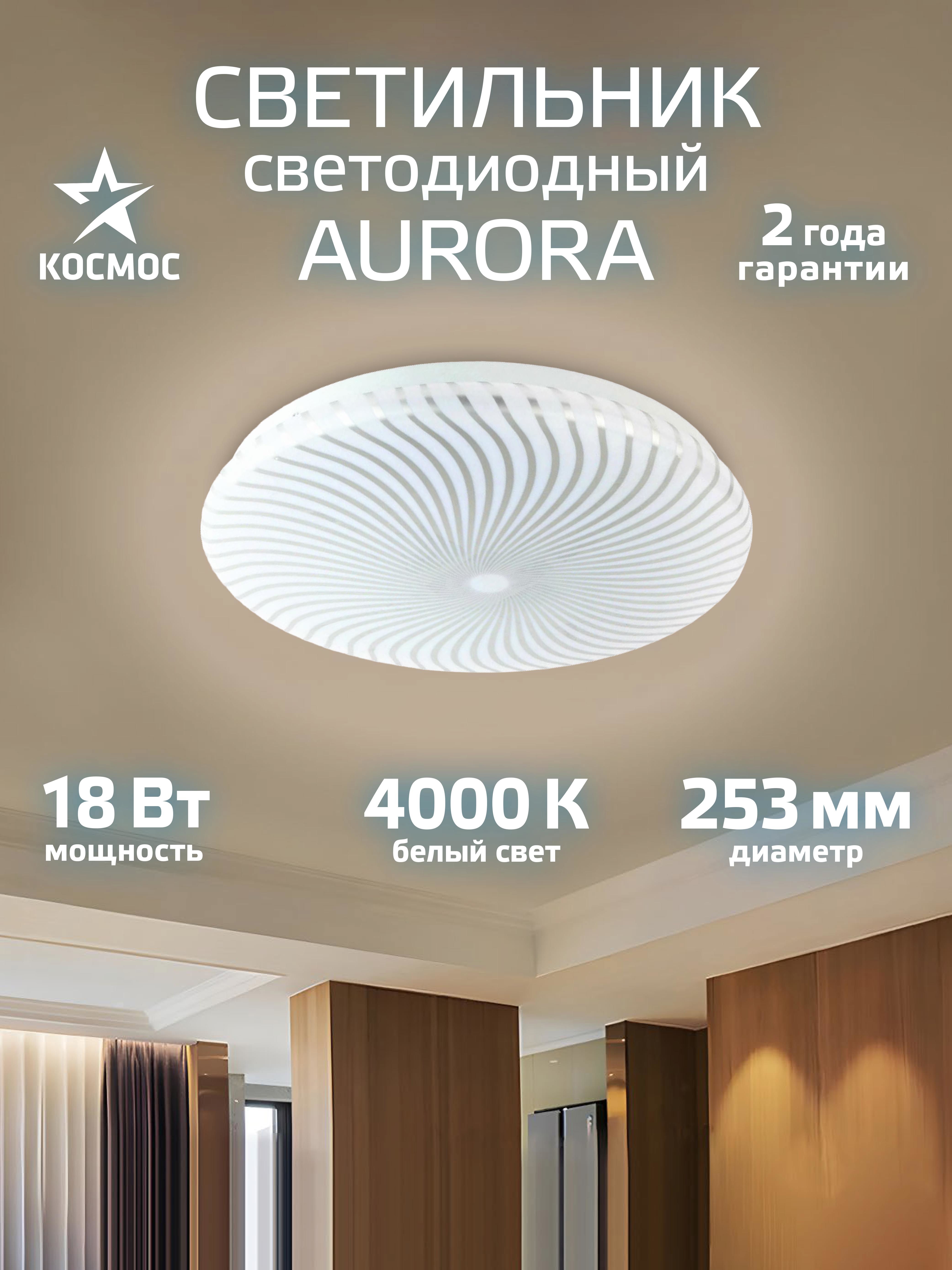 Изображение товара Настенно-потолочный светодиодный светильник Космос Aurora 18W 4000K для дома и офиса