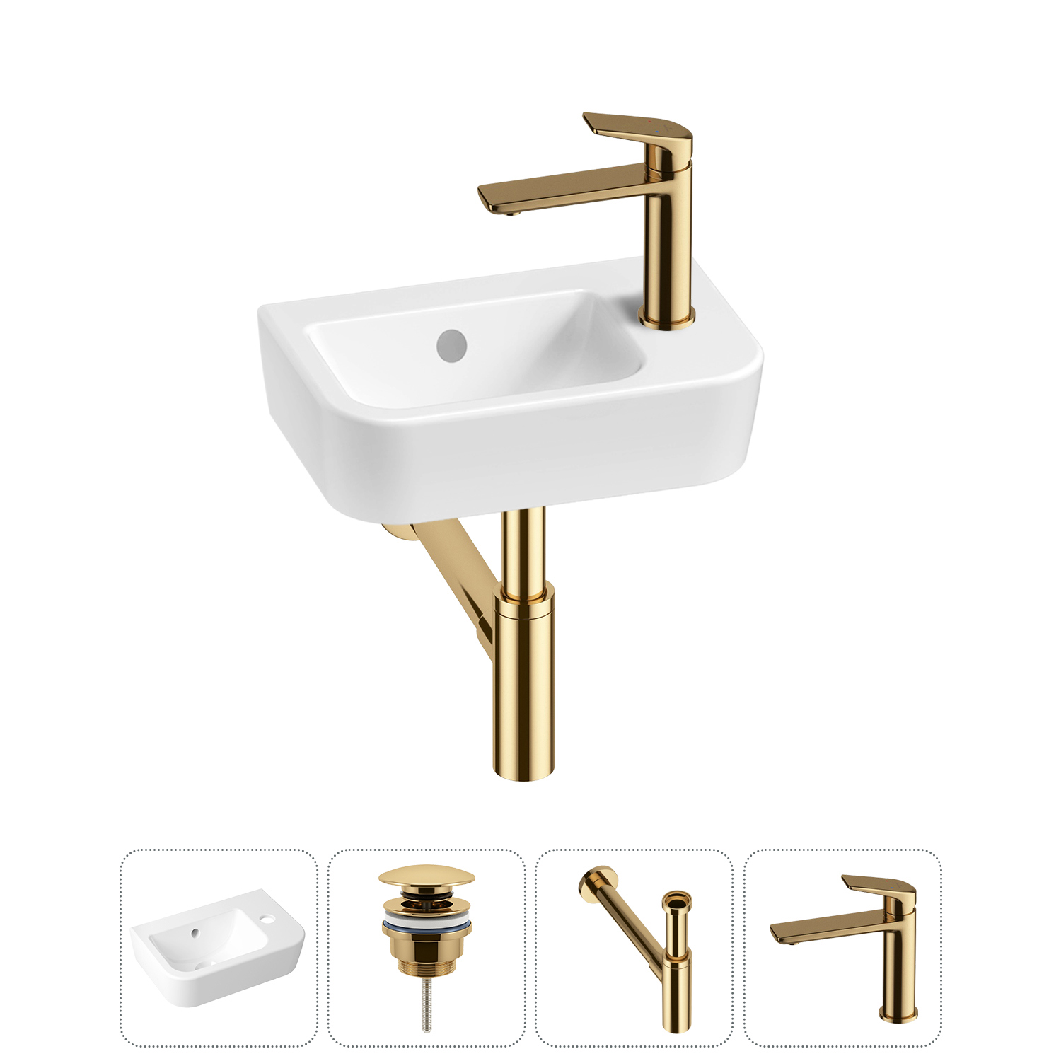 Изображение товара Раковина Lavinia Boho One20217385R 37см 4 в 1: донный клапан, сифон, смеситель