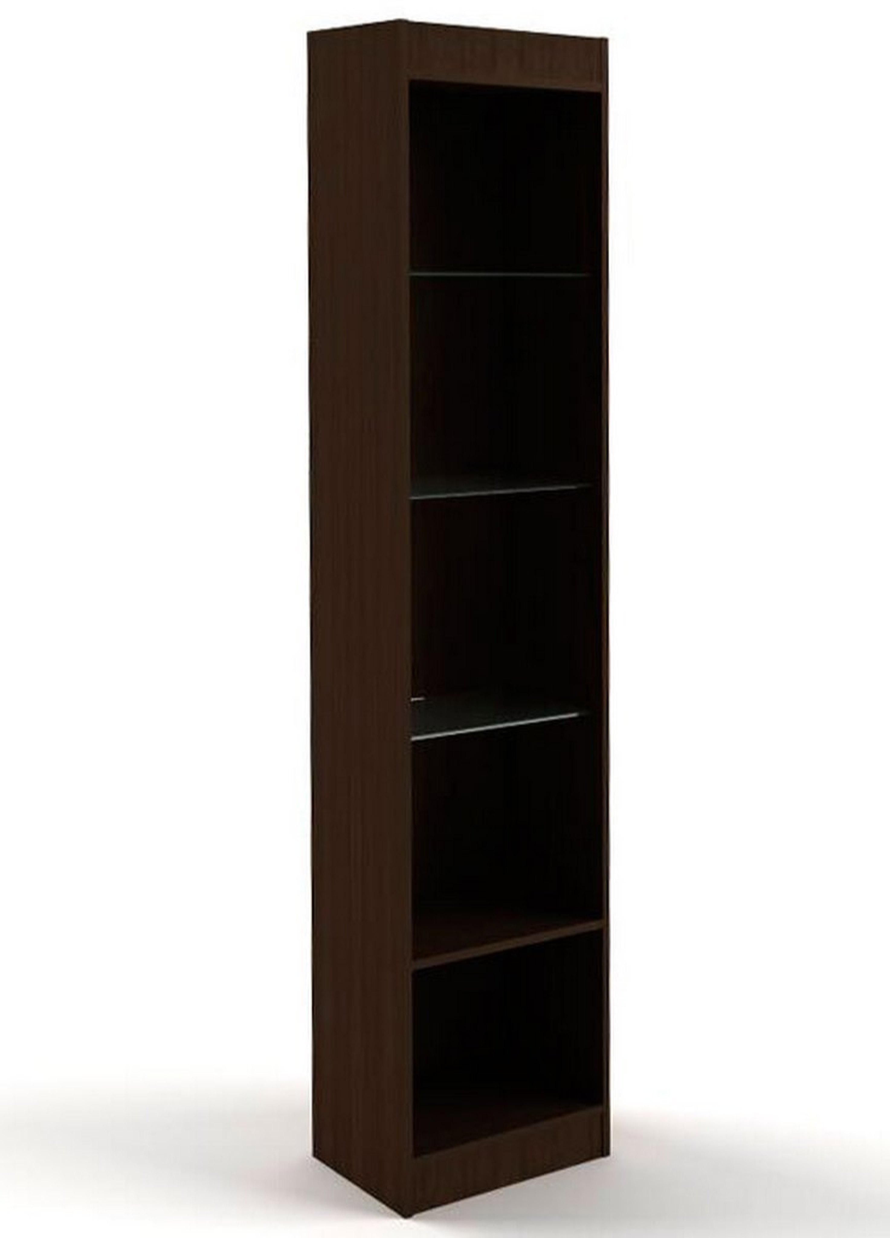 Изображение товара Шкаф-витрина 45x200 см Универсал №6-45-Д без дверей дерево/стекло цвет венге