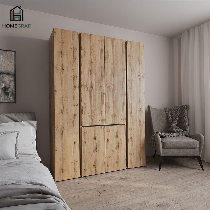 Изображение товара Шкаф HOMEGRAD 009146/03 150x210x48 см ЛДСП цвет дуб вотан