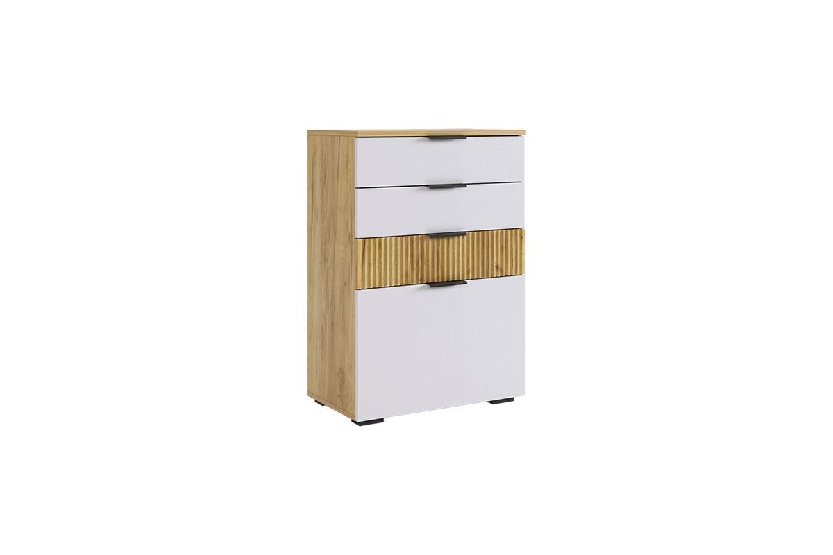 Изображение товара Комод 4 ящика Mebelson 60x86.30x35.30 см дерево цвет дуб крафт золотой/белое дерево
