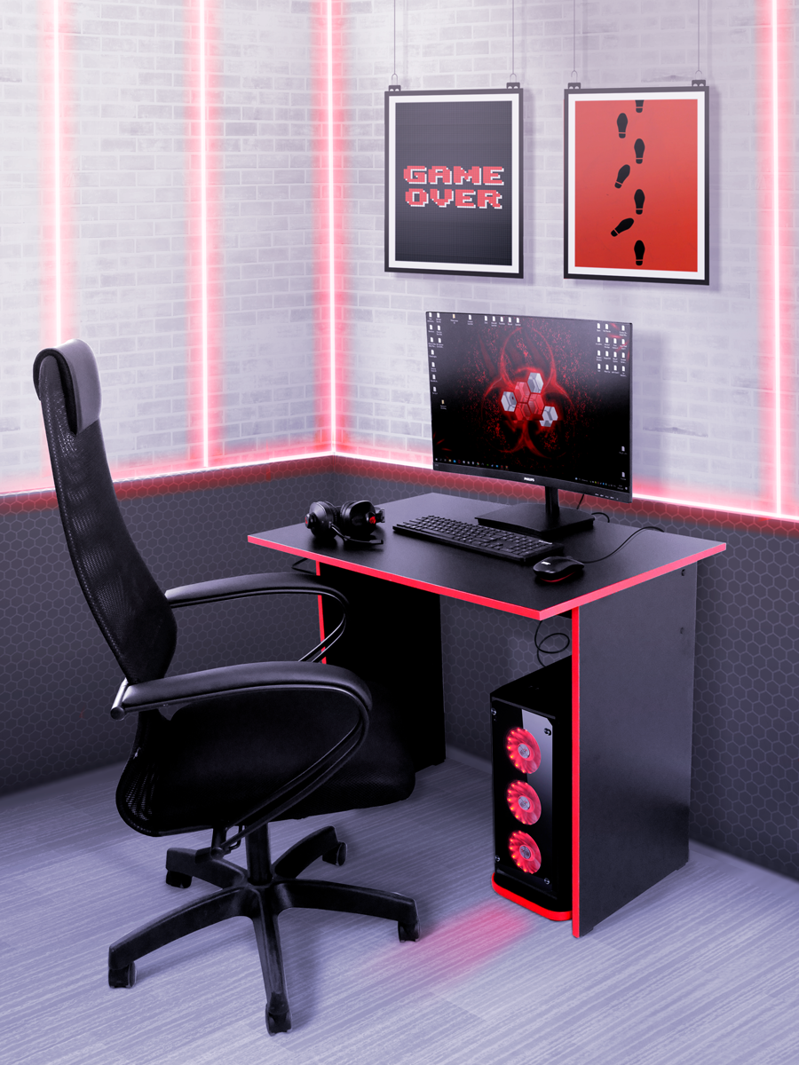 Изображение товара Многофункциональный стол Laksi 89x60 см черный из ЛДСП, Россия