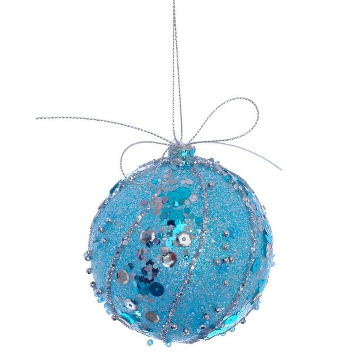 Изображение товара Ёлочный шар 8 см из ПВХ синий, новогодний украшение