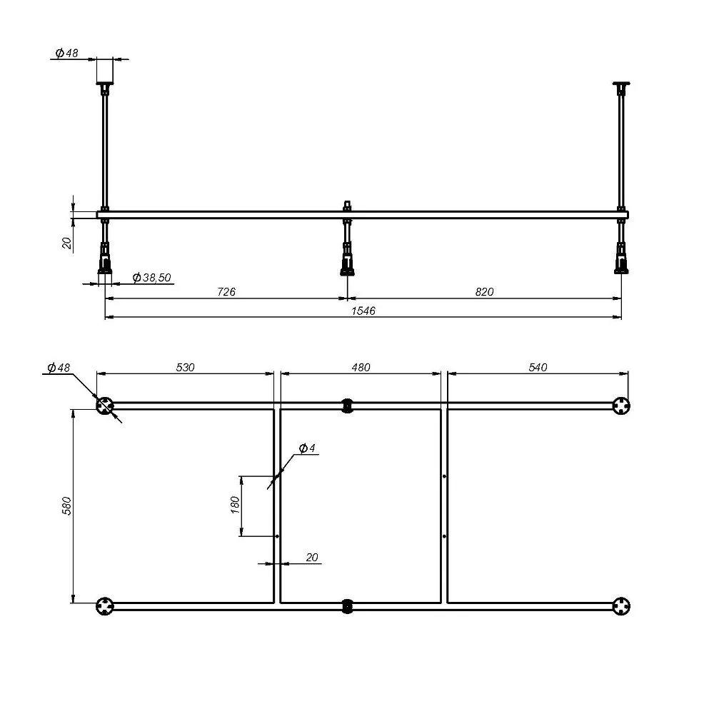 Изображение товара Каркас для ванны Am.pm 165x70 см универсальный W00A-165-070W-R