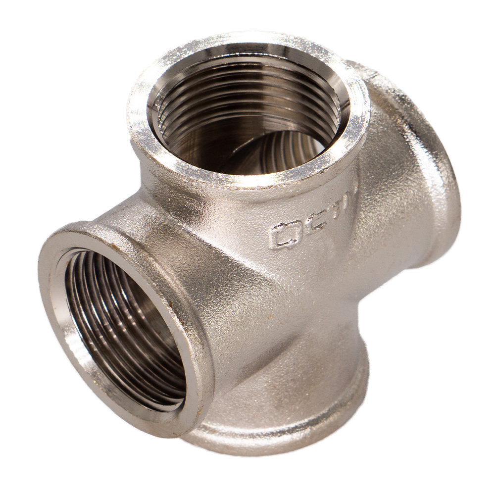 Изображение товара Крестовина 3/4" x 3/4" латунь никелированная для сантехники и отопления