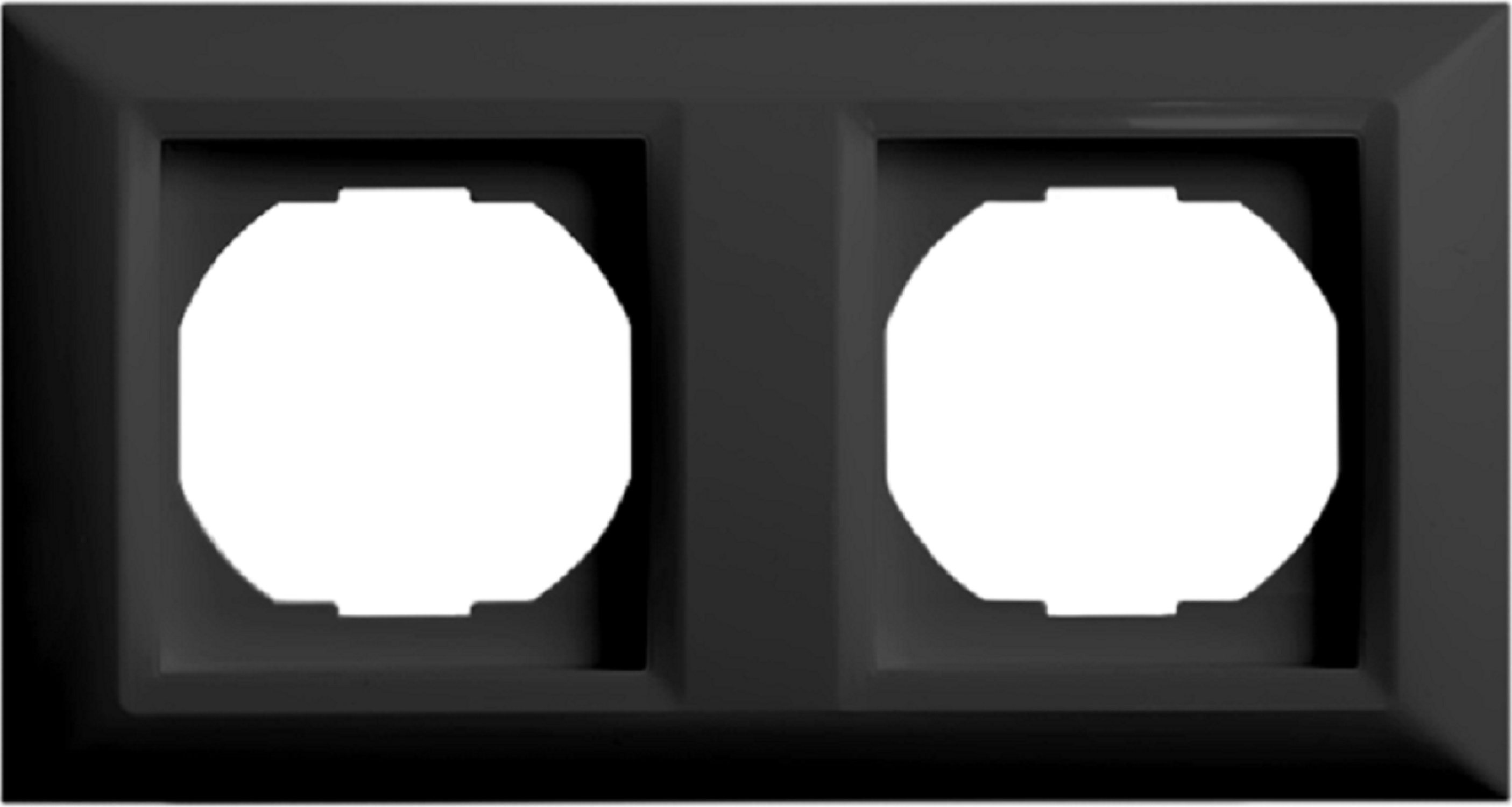 Изображение товара Рамка для розеток и выключателей Vesta-electric Roma 2 поста цвет черный