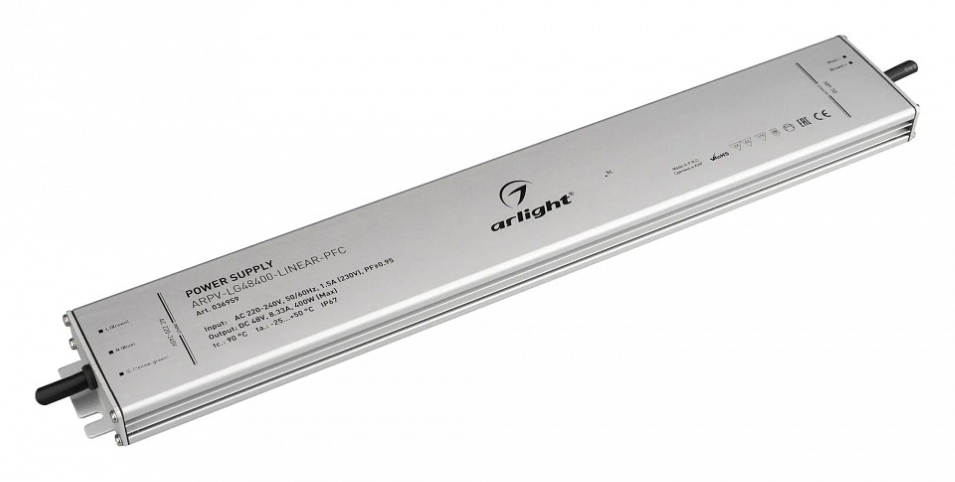 Изображение товара Влагозащищенный блок питания Arlight IP67 48V 400W для светодиодов Изображение товара Влагозащищенный блок питания Arlight IP67 48V 400W для светодиодов