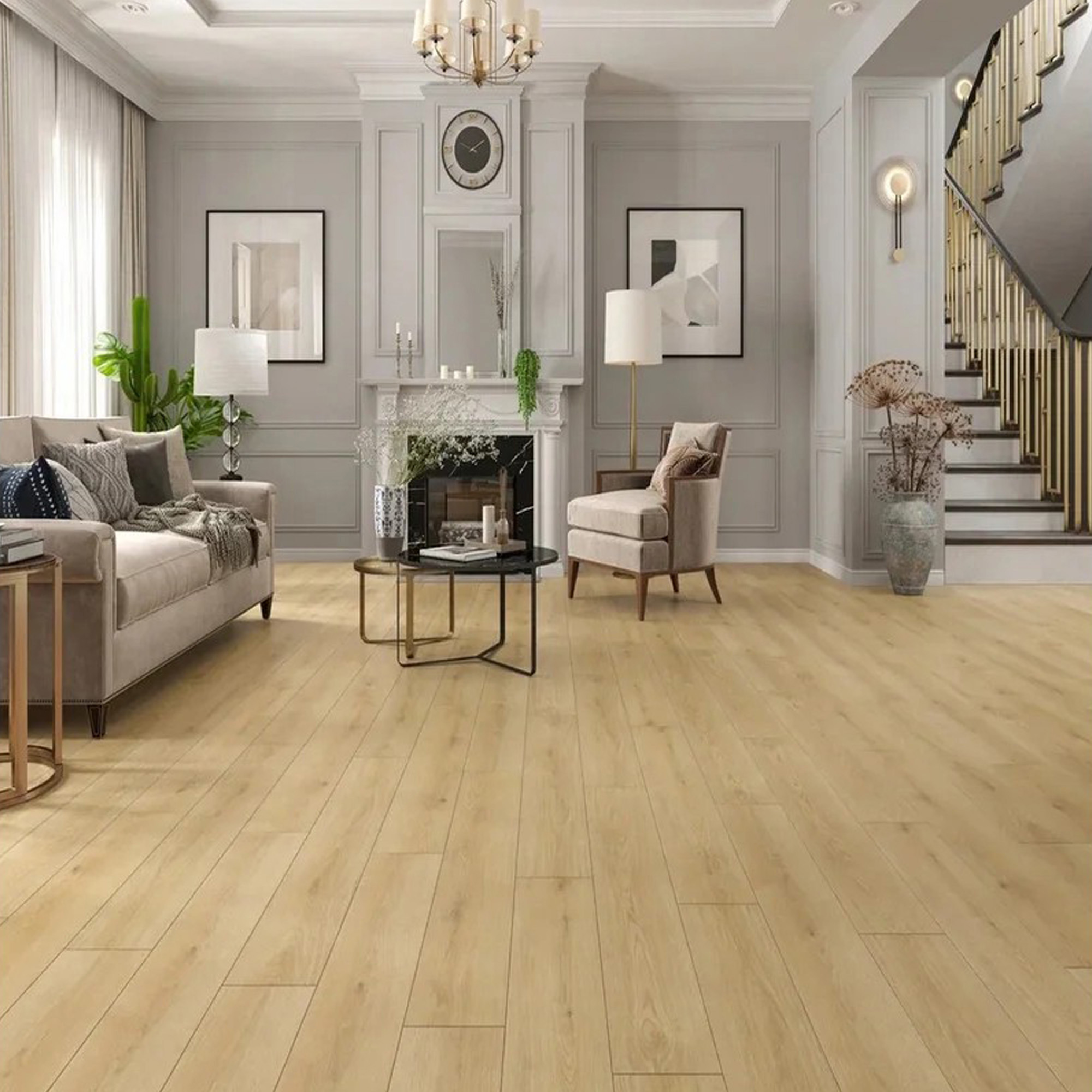 Изображение товара ПВХ плитка самоклеящаяся светло-коричневая 31 класс толщина 1,8 мм 2.51 м²