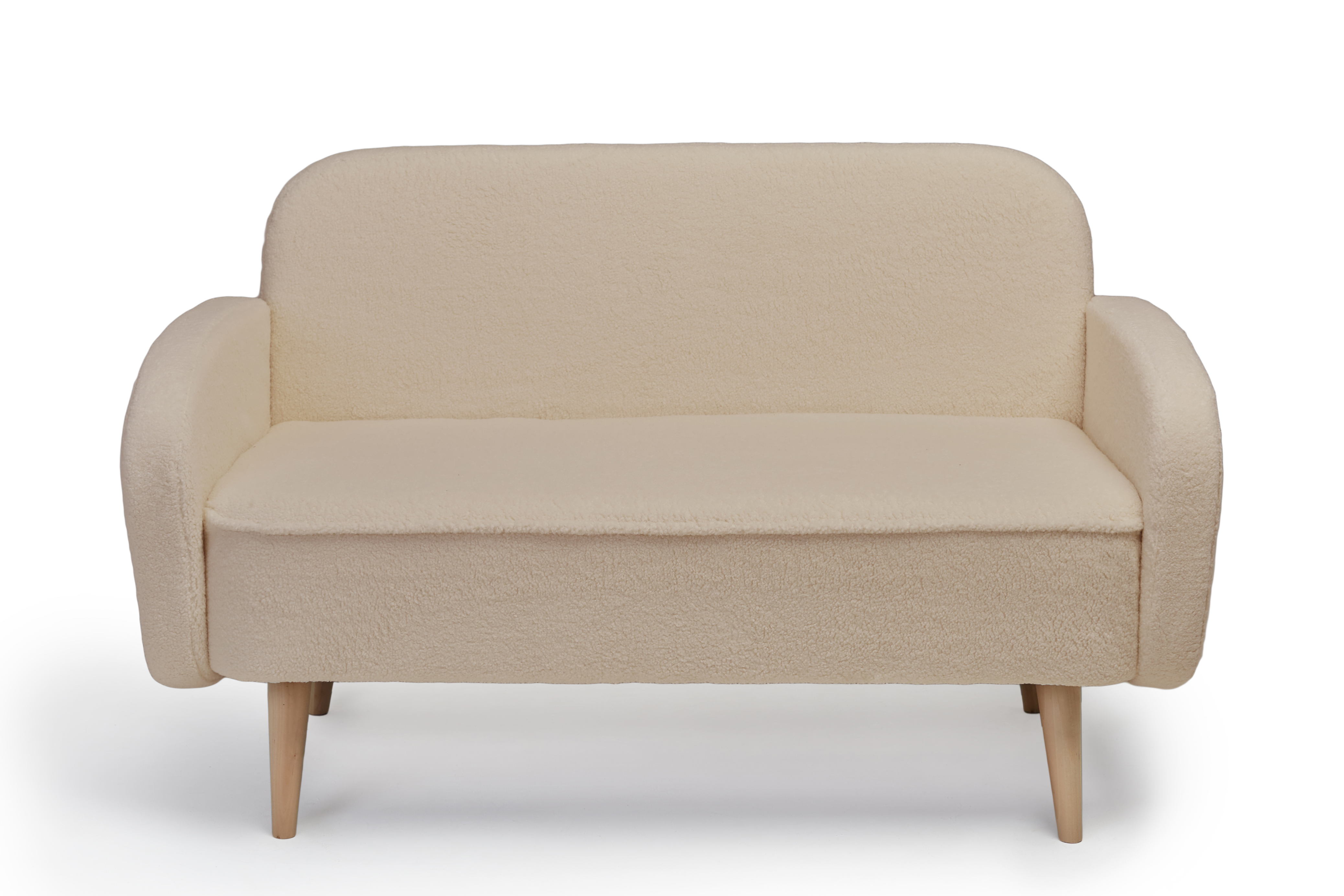 Изображение товара Диван прямой Малютка с искусственным мехом светло-бежевый