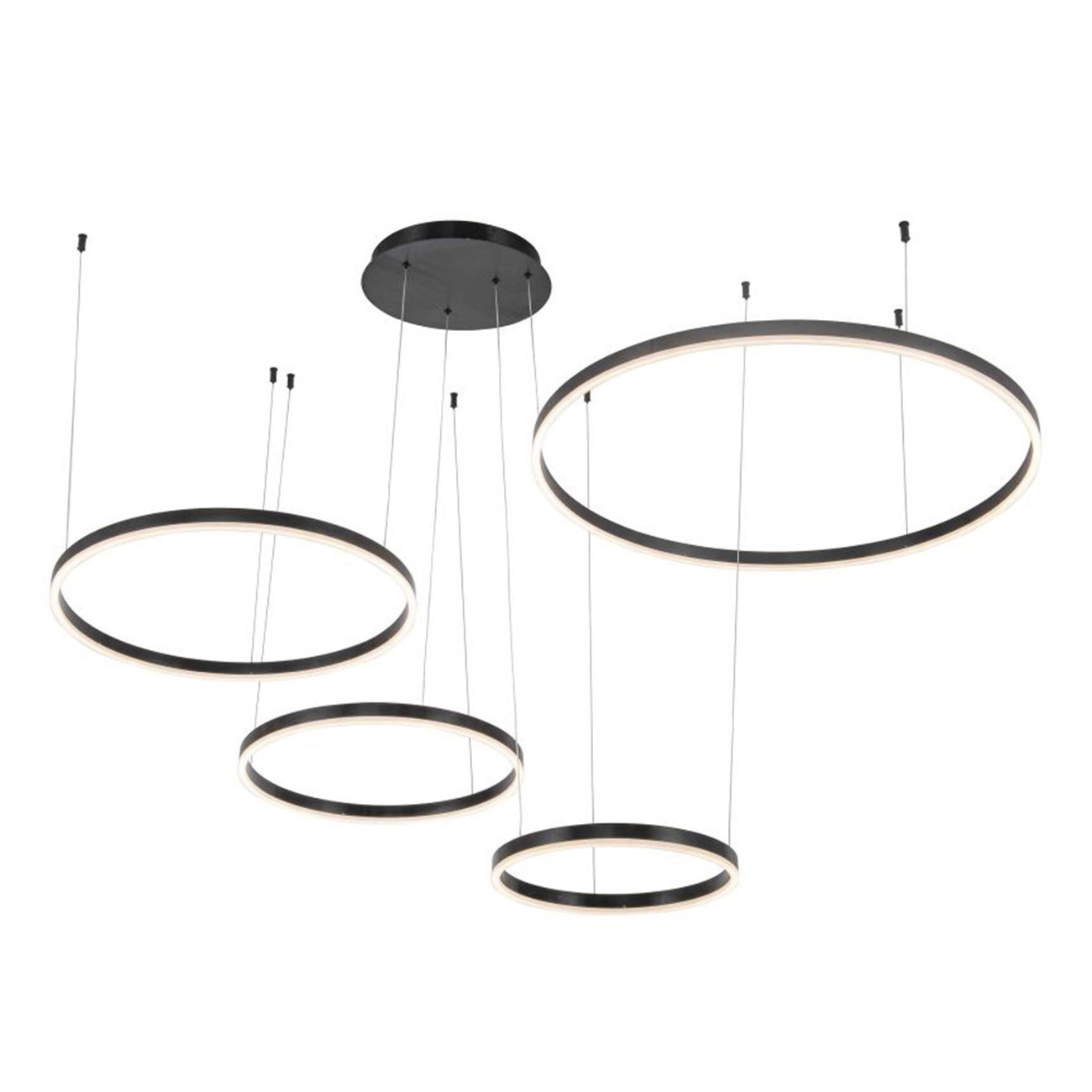 Изображение товара Люстра подвесная светодиодная серии Planetary 4 плафона Черный регулируемый свет